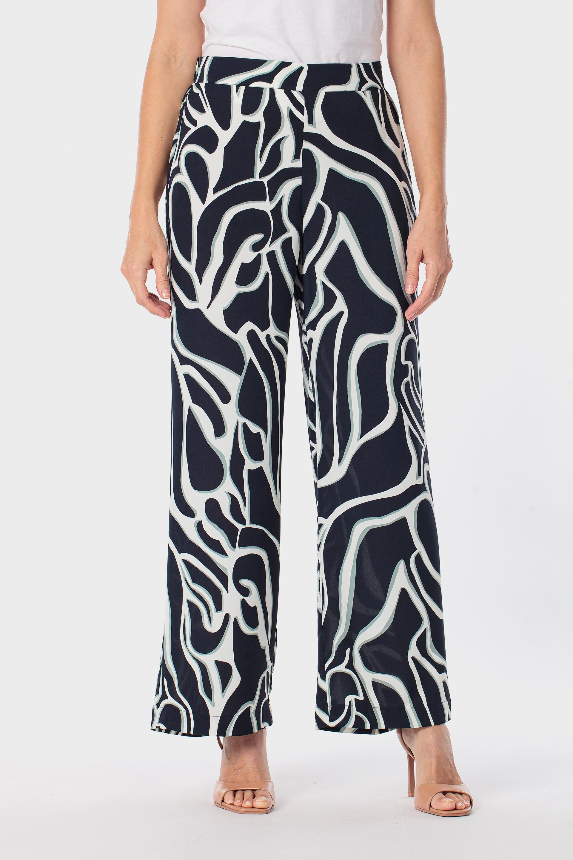 Black Printed Trousers, 3701_104, medium