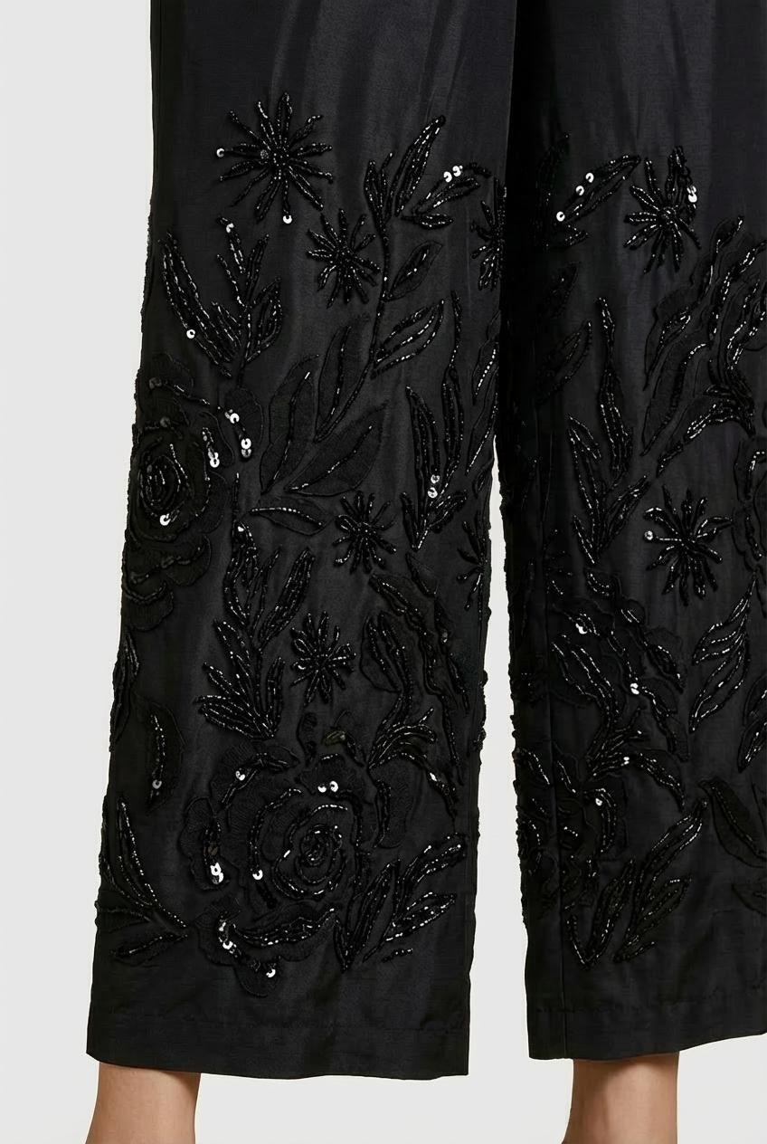 Embellished Wide-Leg Trousers, 3701_120, large image number 4