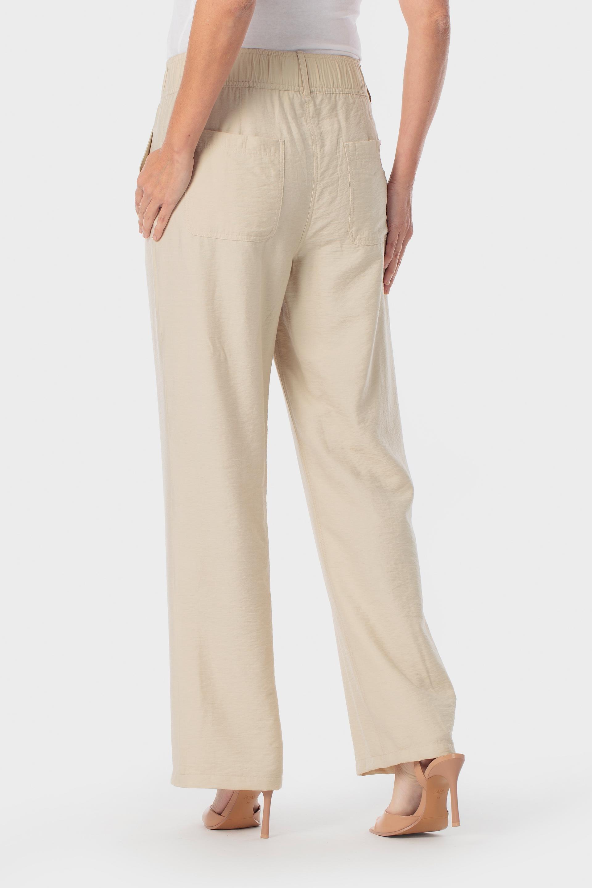 Wide-Leg Drawstring Trousers Beige, , large image number 3