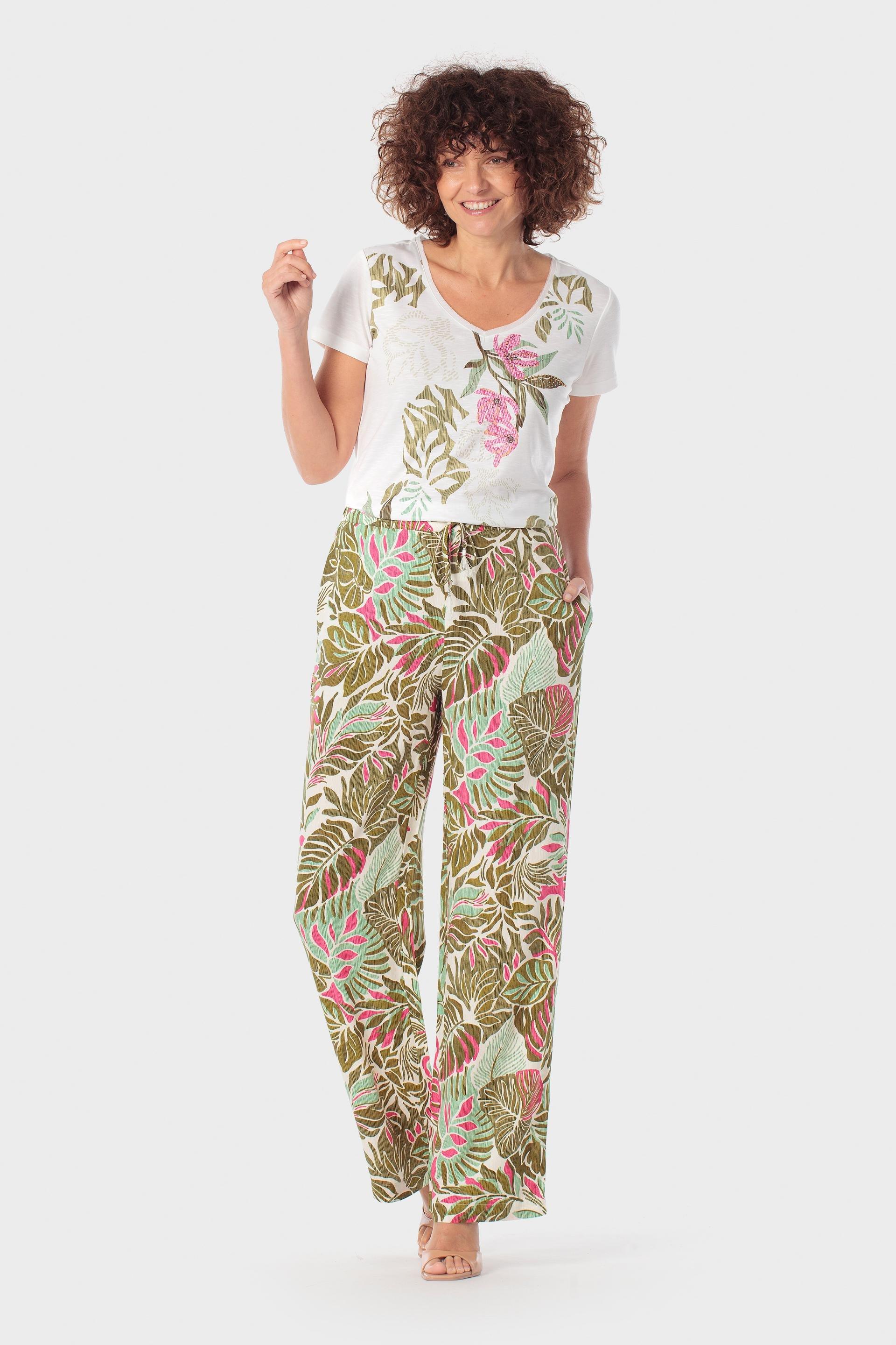 Green Palazzo Trousers, Green Safari, large image number 0
