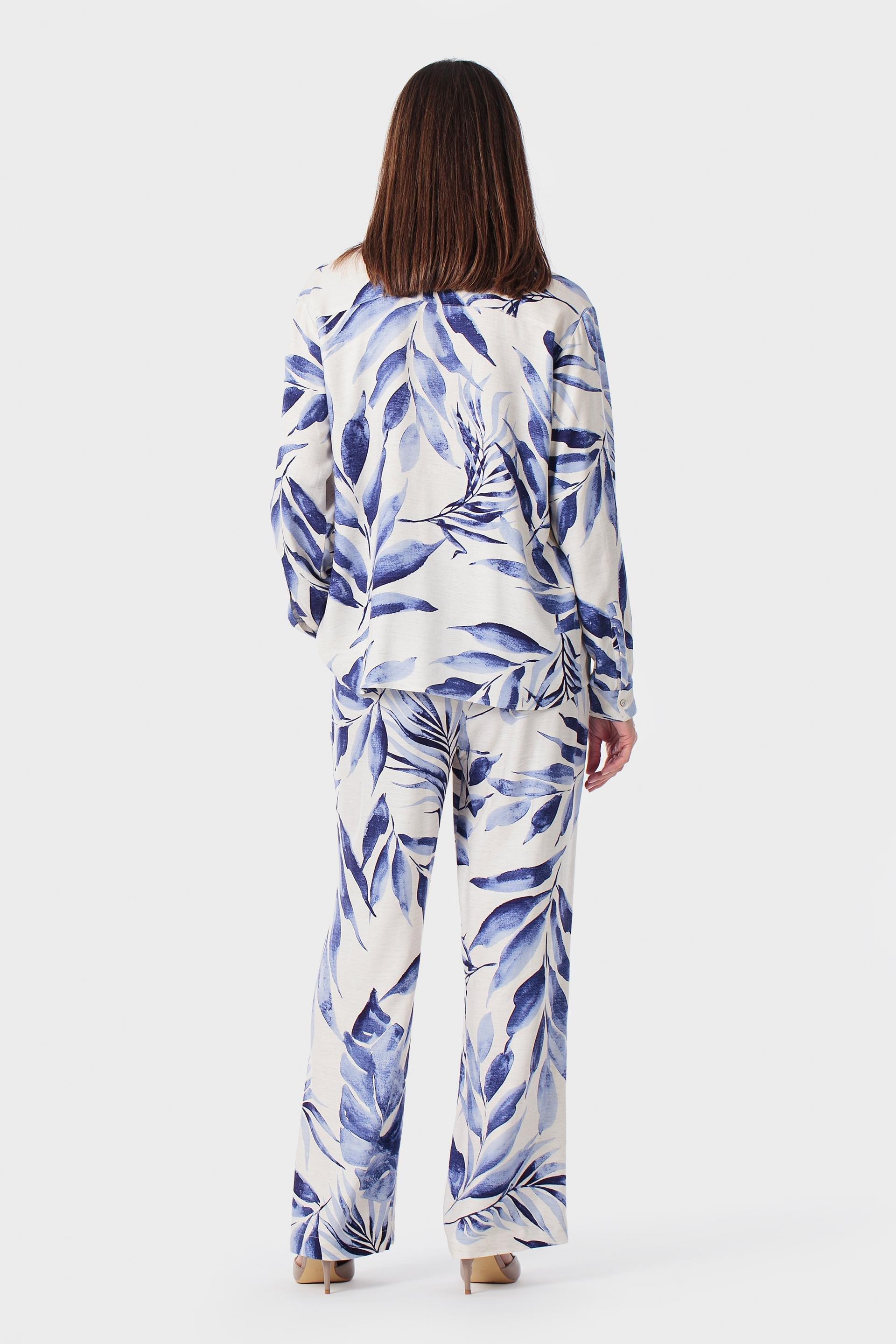 Blue Printed Trousers, 3701_399, medium