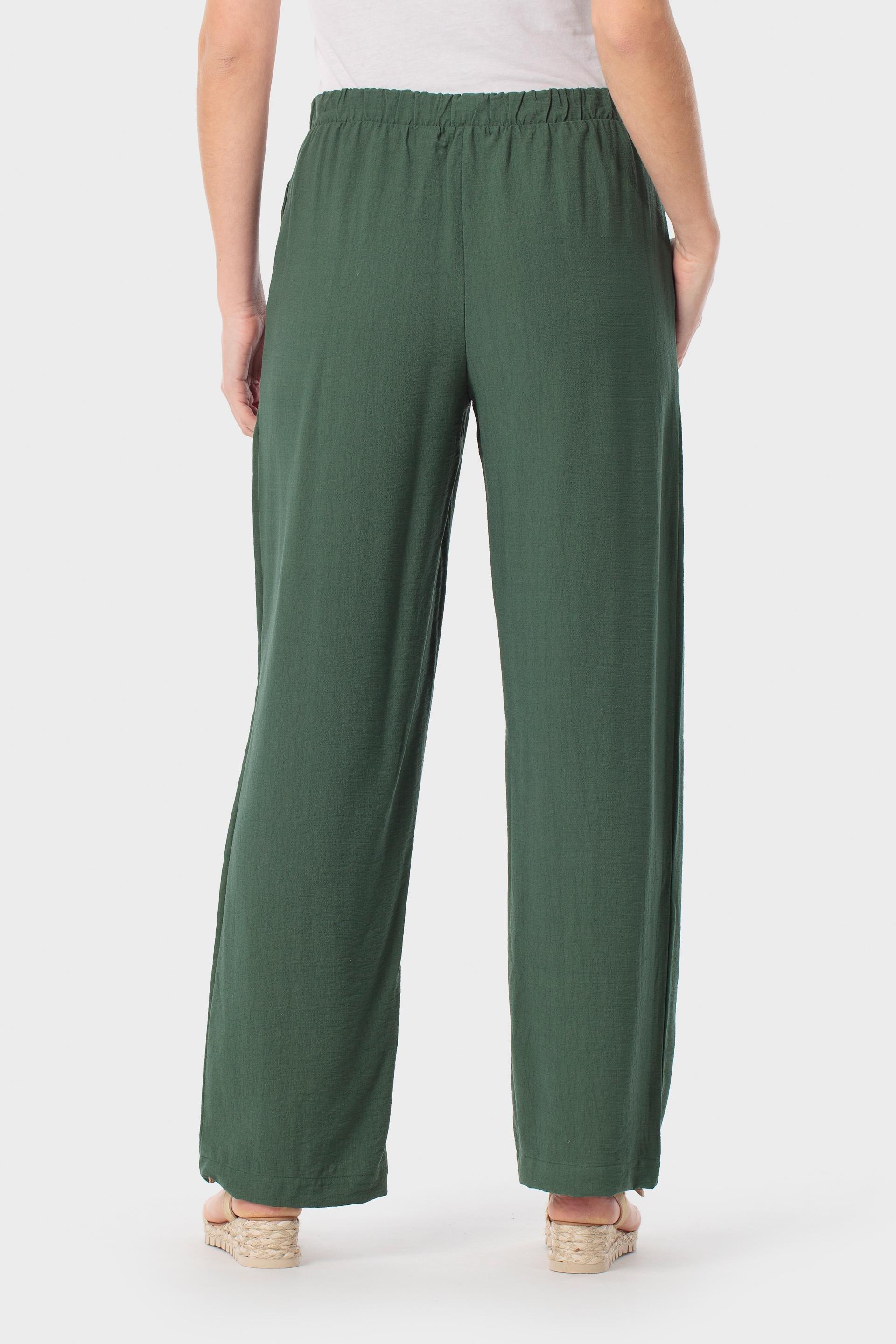 High-Rise Drawstring Palazzo Trousers Green, Green, large image number 3