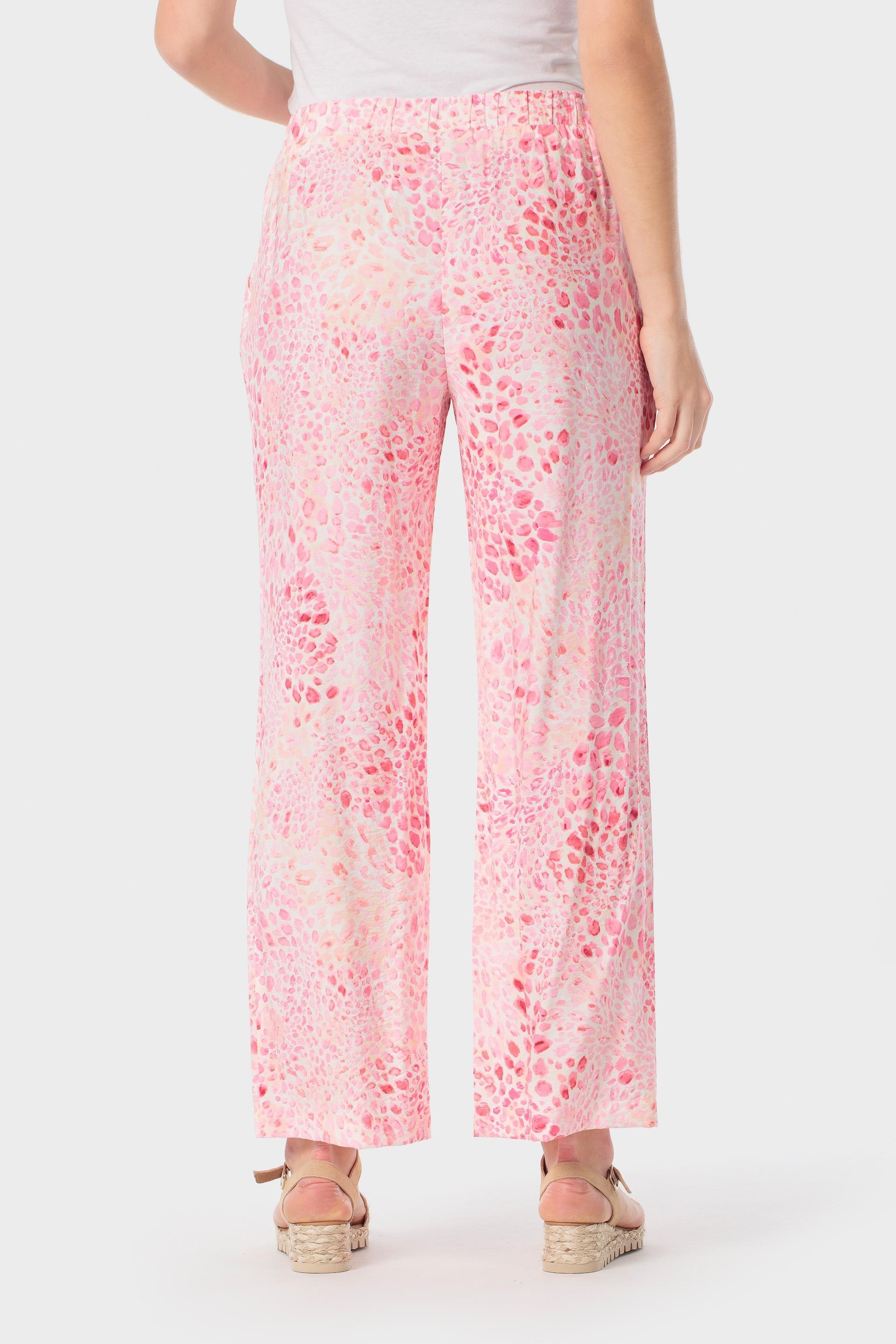 Animal Print Wide-Leg Trousers Pink, Pink Bubble Gum, large image number 3