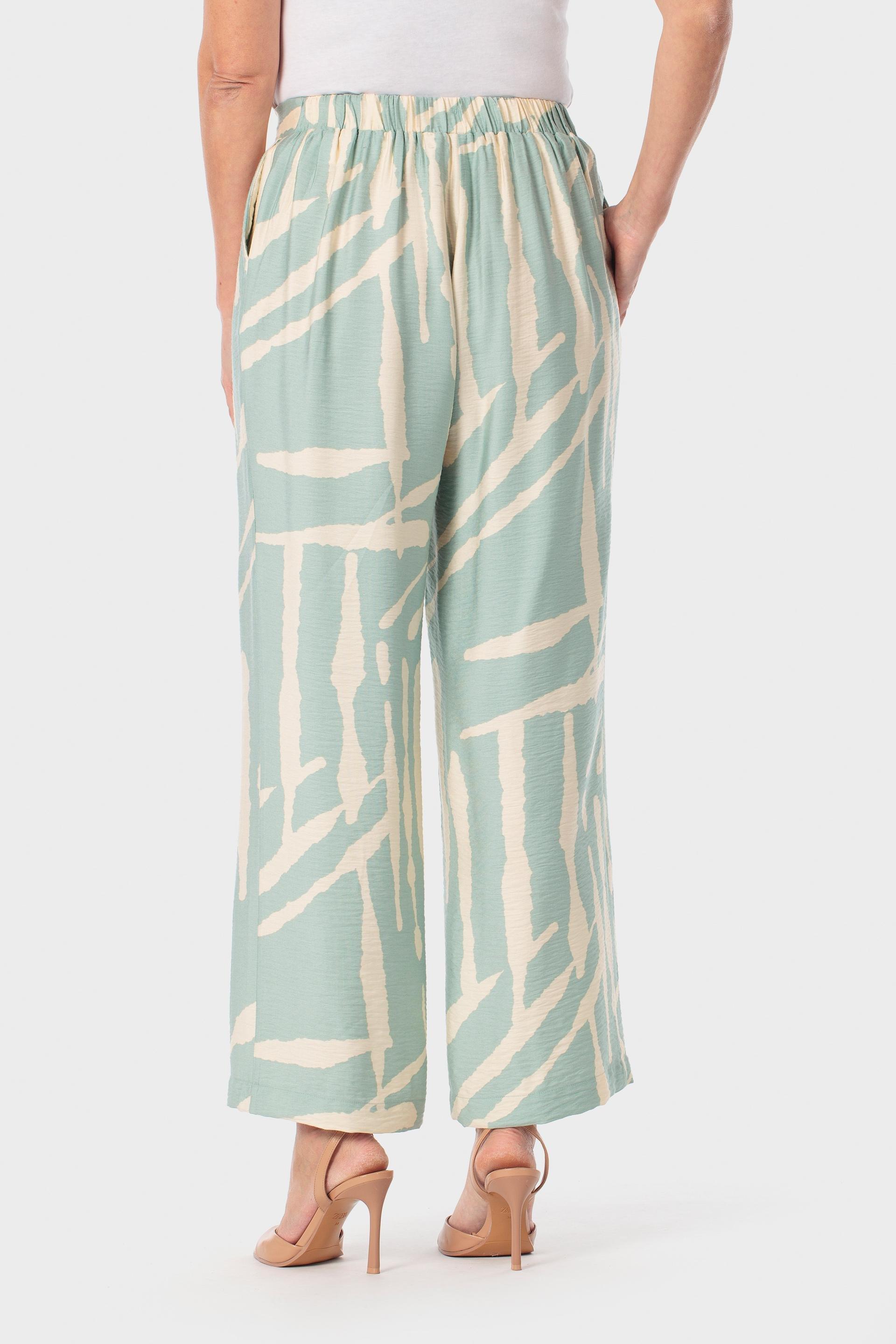Green Printed Trousers, Green Aquamarine, large image number 2