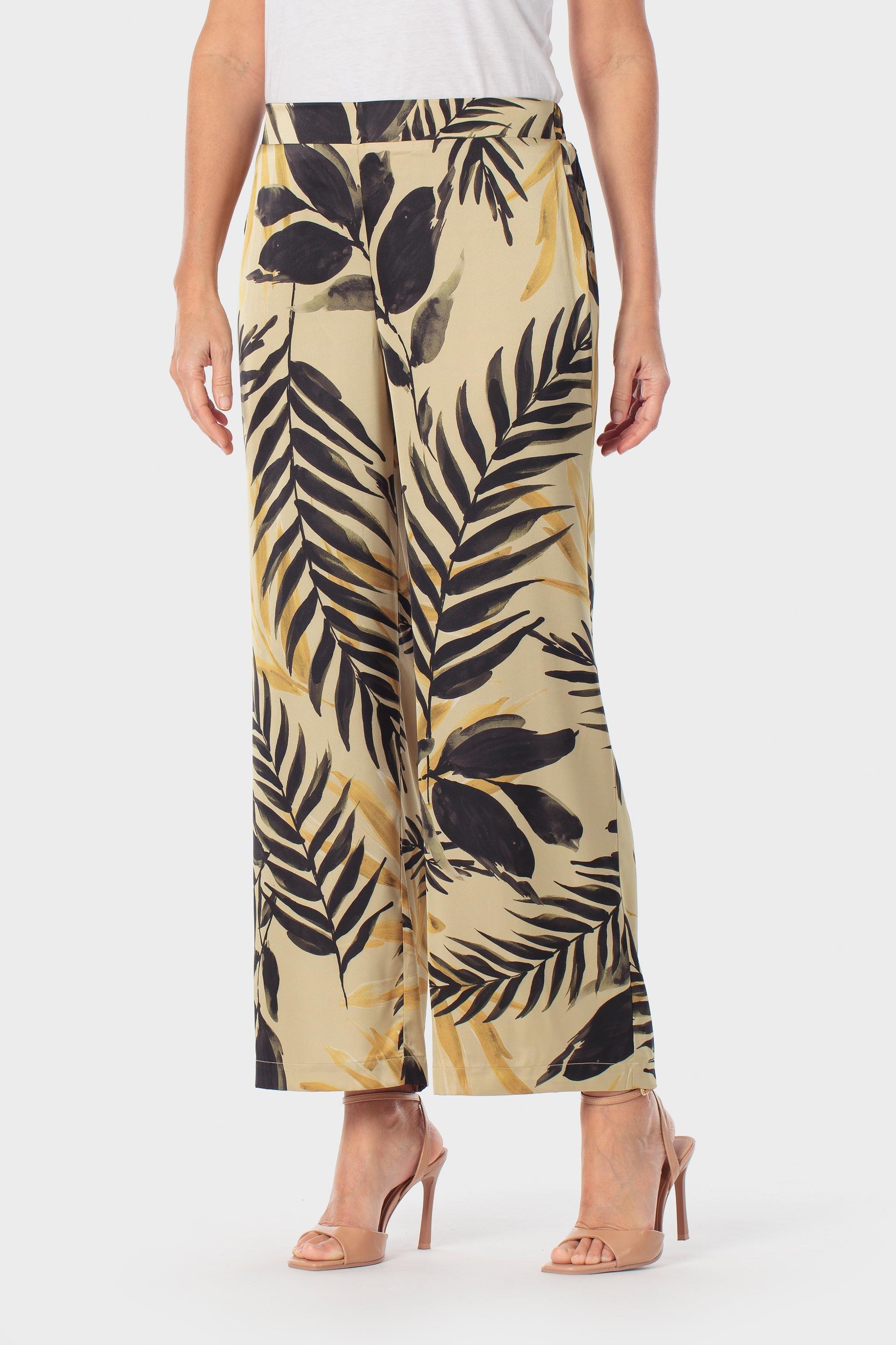 بنطال بيج بنقش الأوراق, Beige Camel, large image number 2