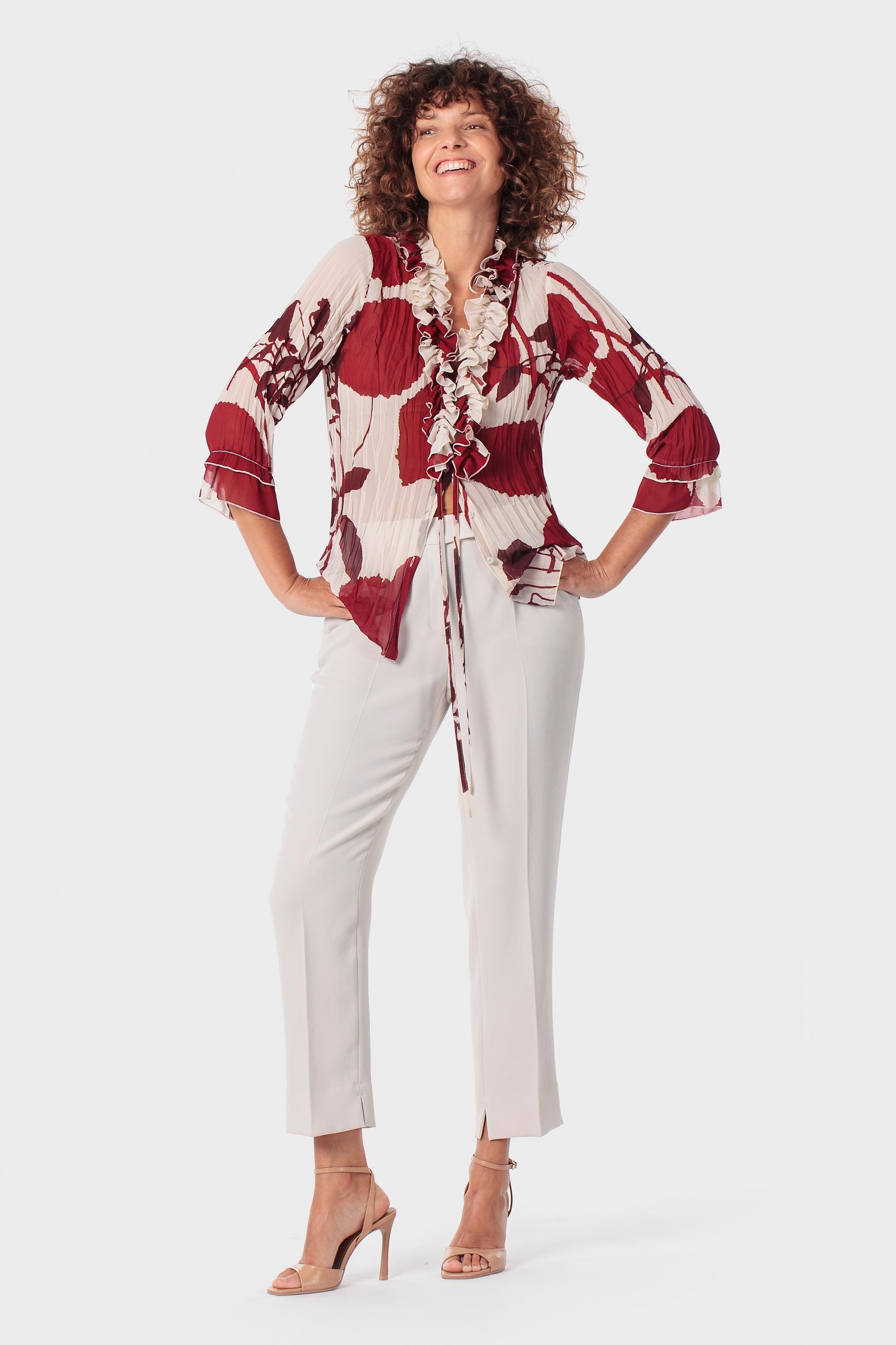 Beige Capri Trousers, 3701_189, large image number 1