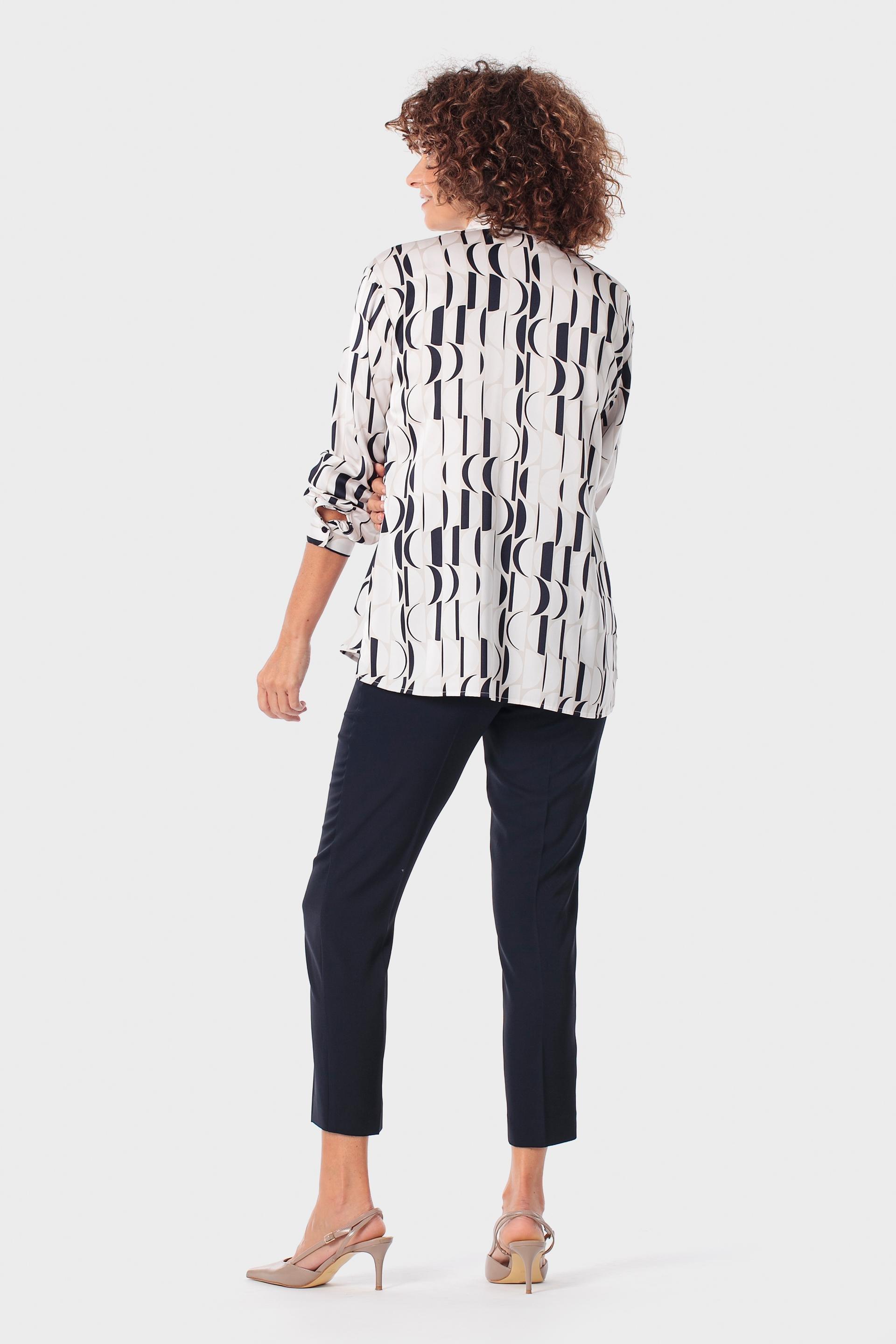 Capri Trousers with Zip and Button Fastening, Blue Navy, large image number 1