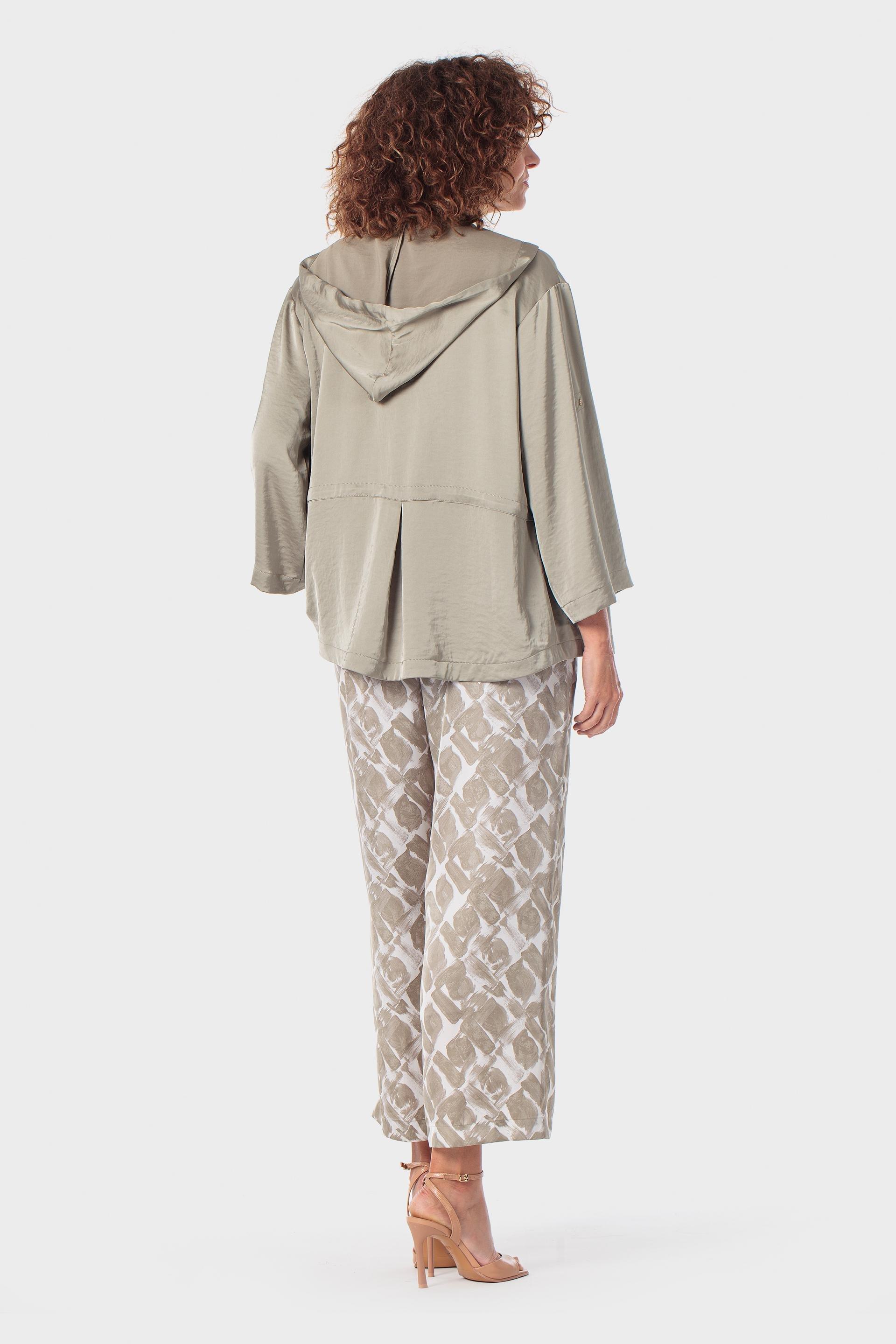 Beige Printed Trousers, Green Sage, medium