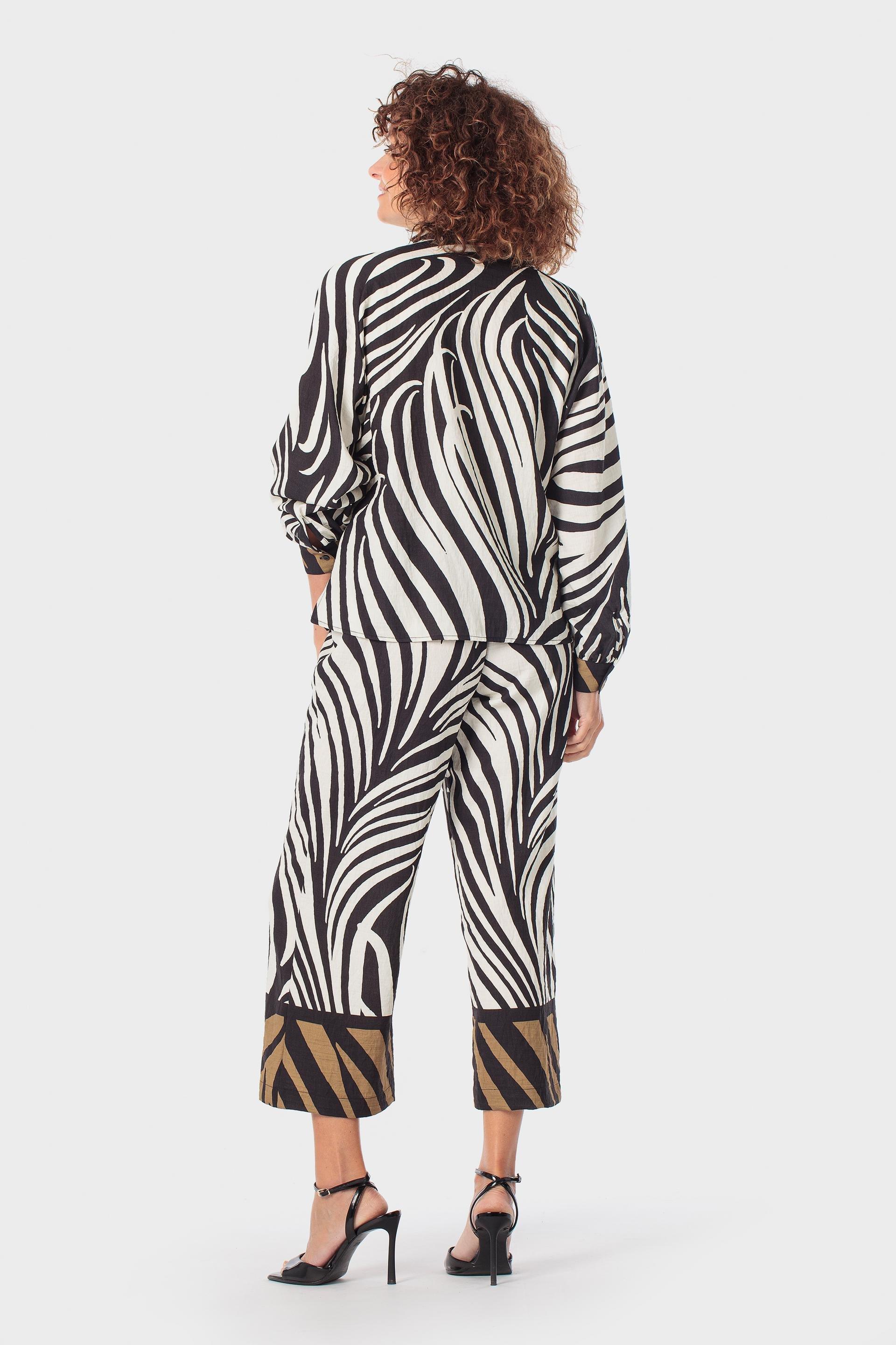Blue Printed Trousers, Black, large image number 1