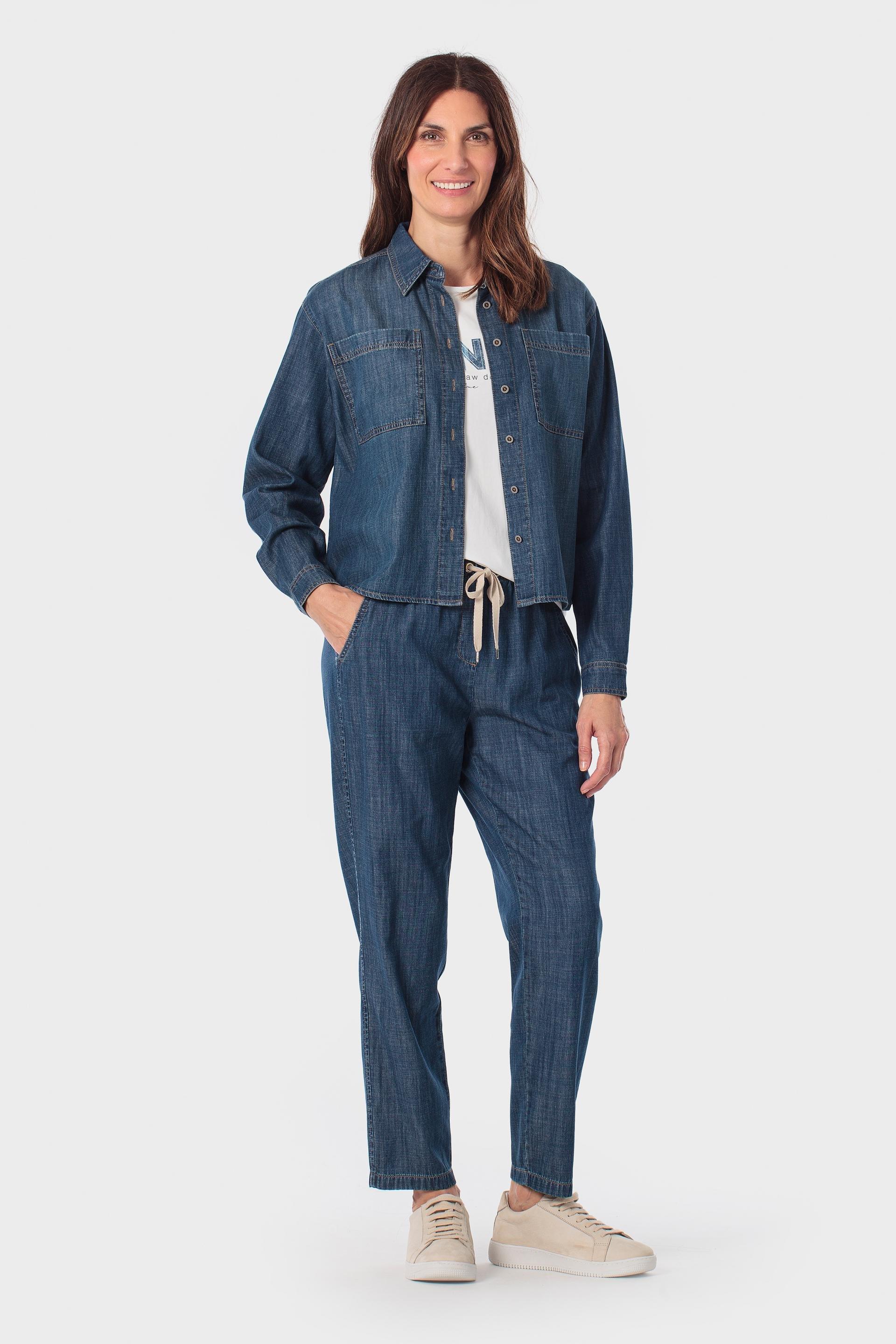 Blue Chambray Trousers, Blue Denim, large