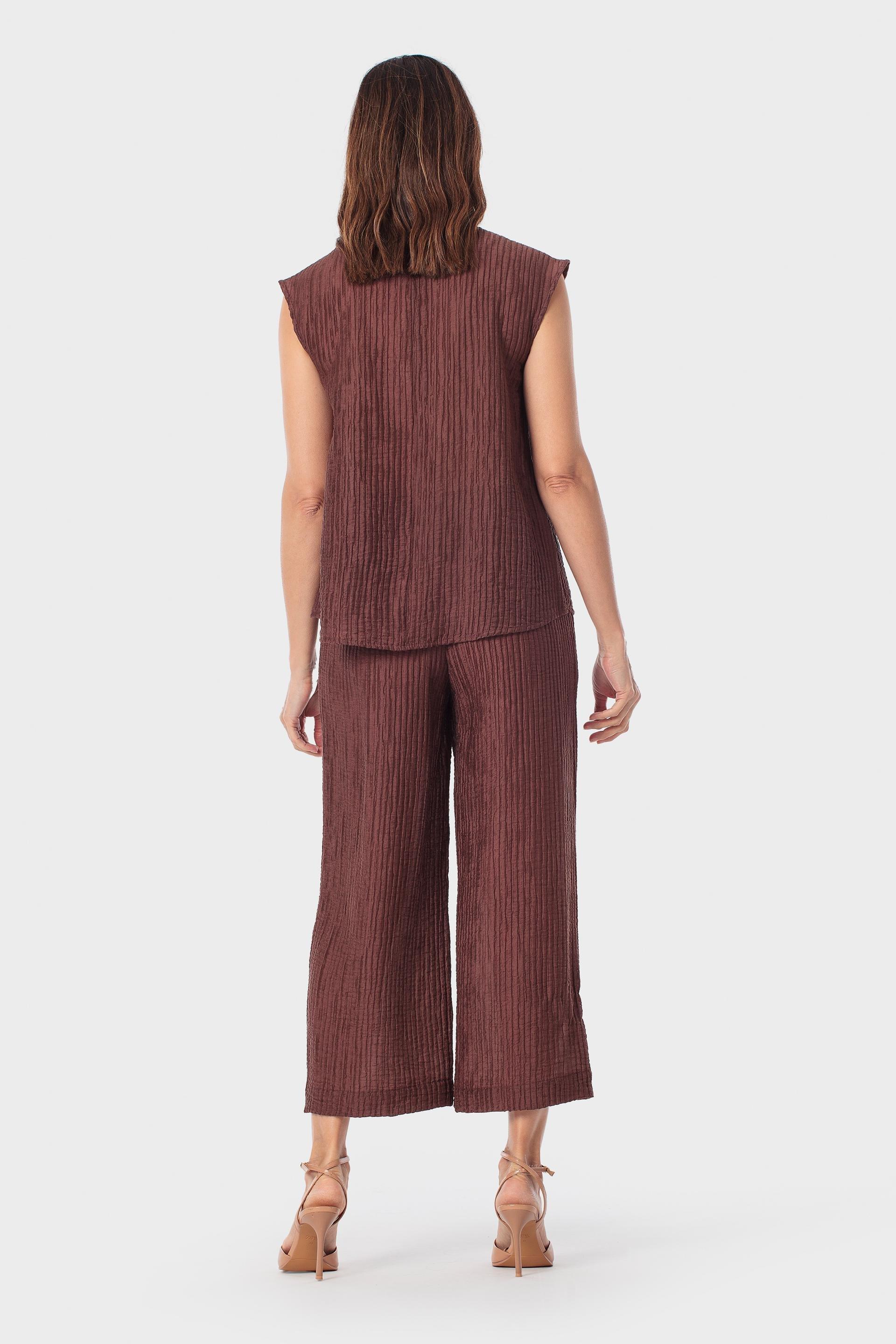 بنطال بني بتصميم خيالي, Brown, medium