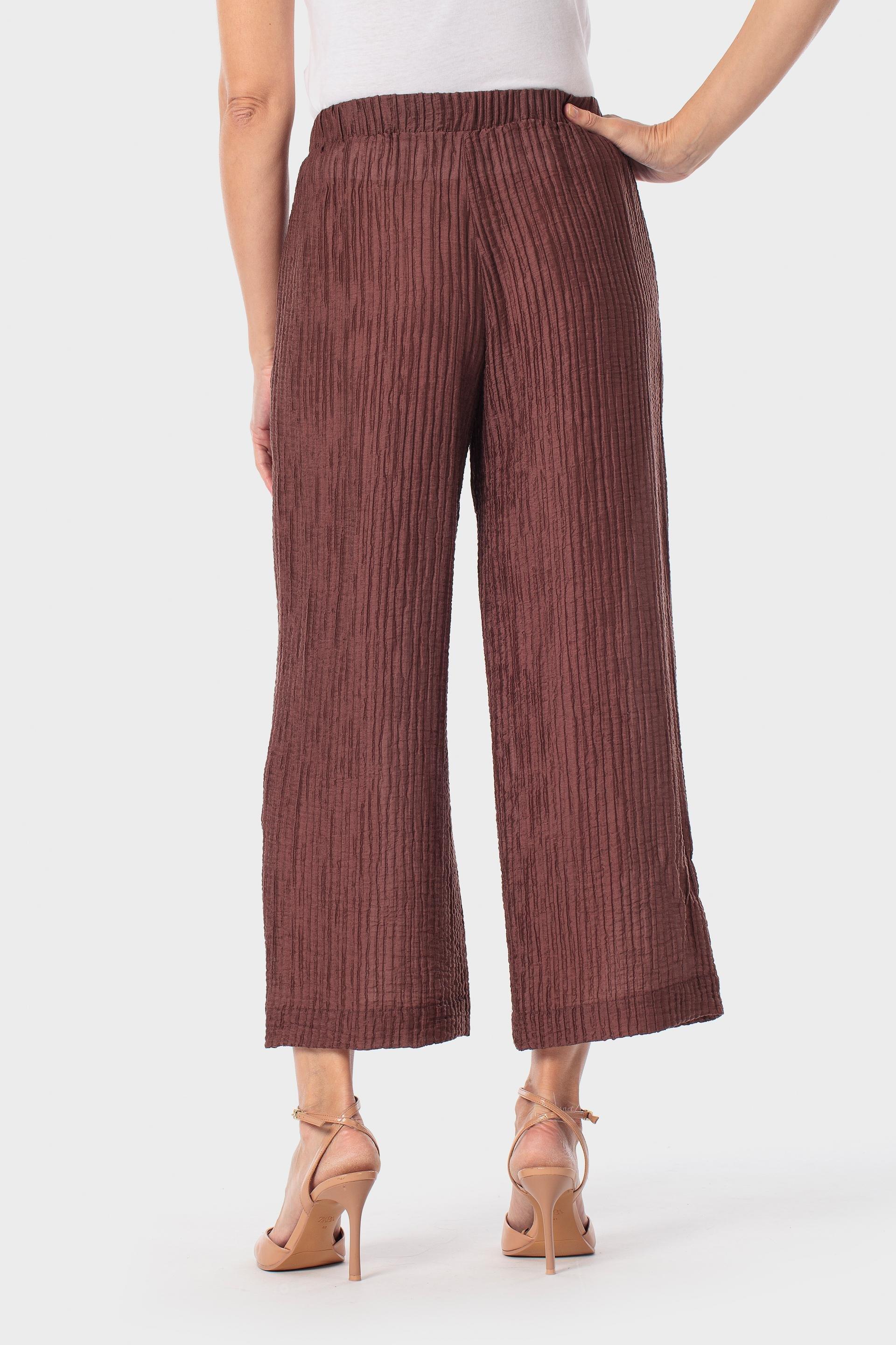 Printed Wide-Leg Lyocell Trousers, Brown, large image number 3