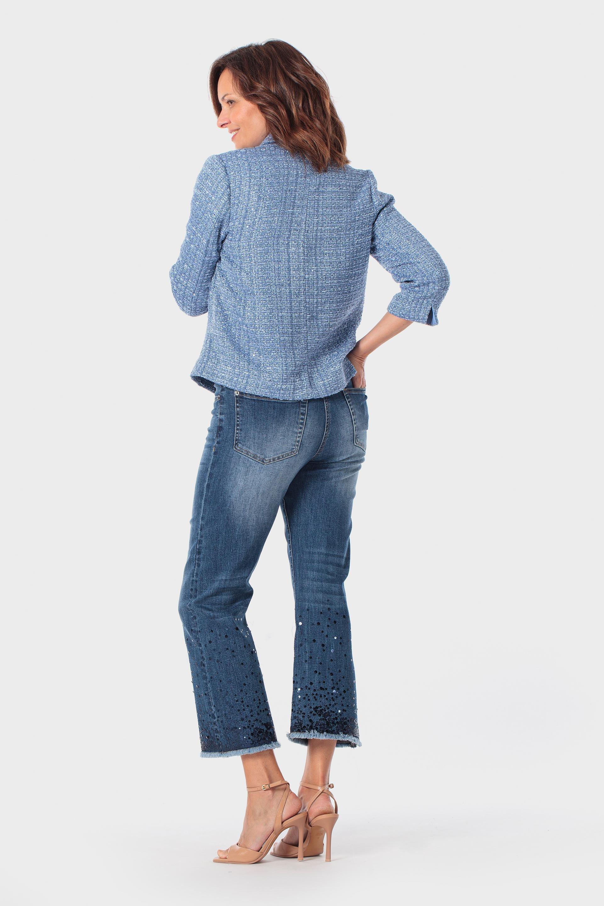 Blue Sequin Jeans, Blue Denim, medium