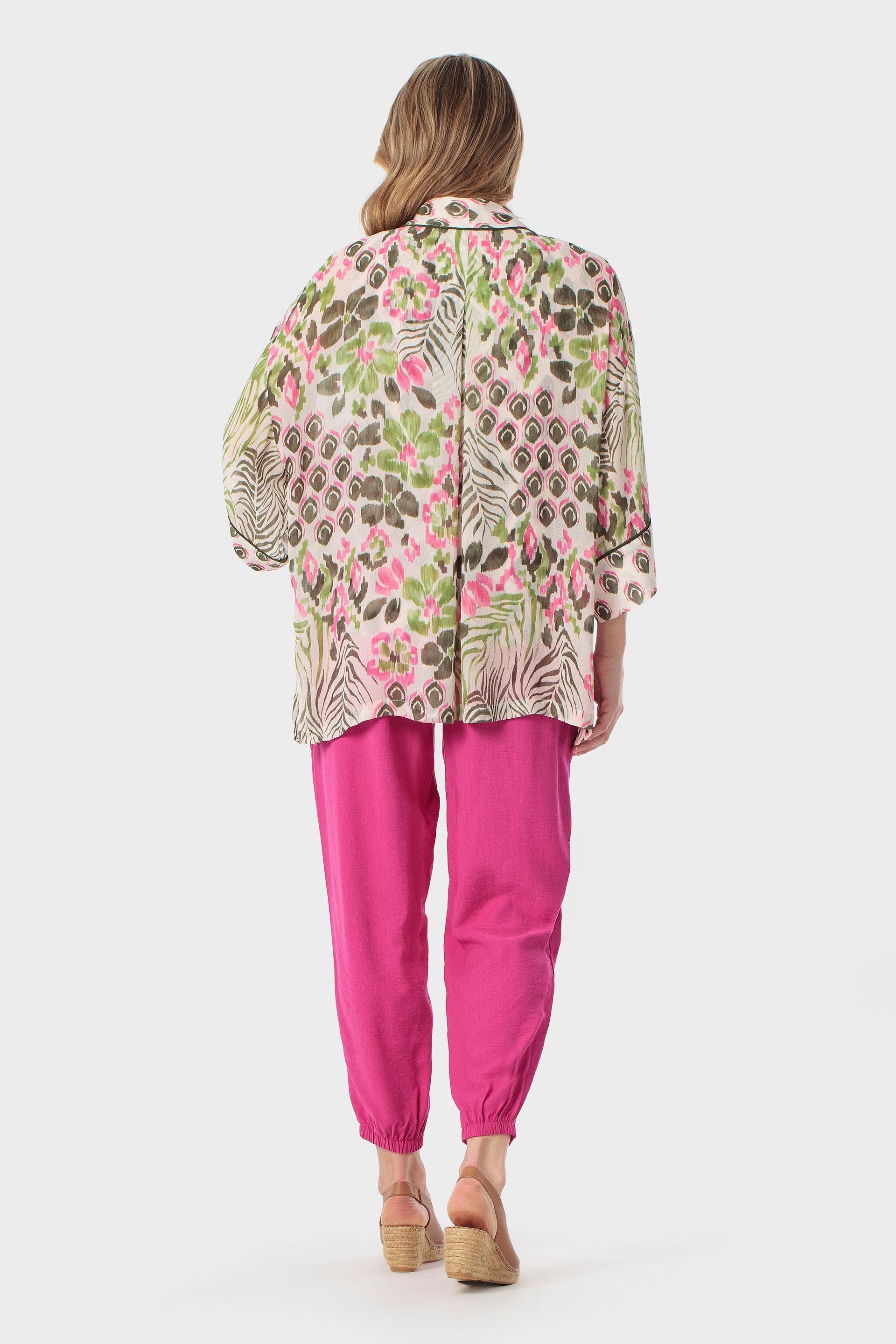 بنطال بينك مطاطي, Fuchsia, large image number 1