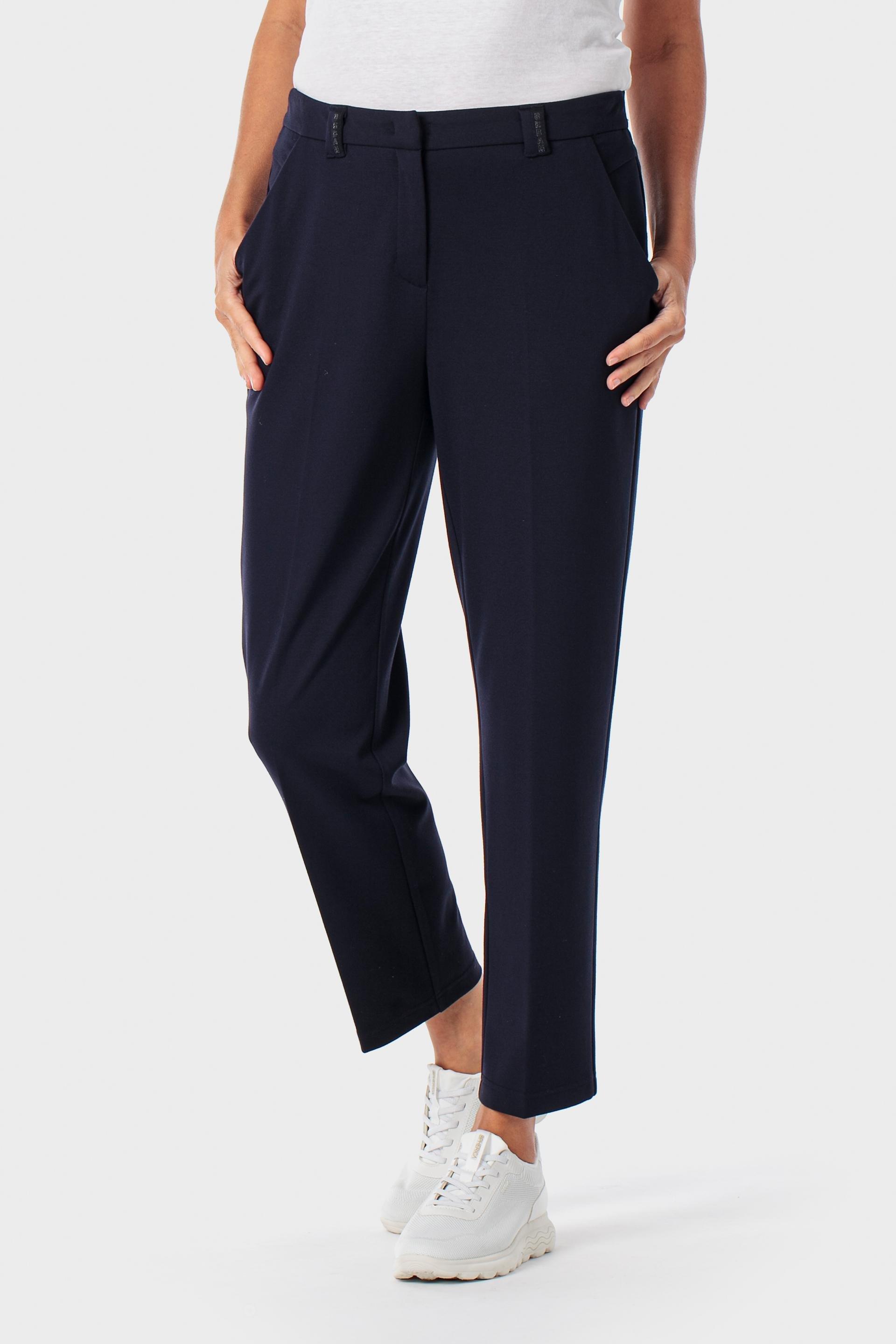 Navy Elastic Waist Trousers, Blue Navy, medium