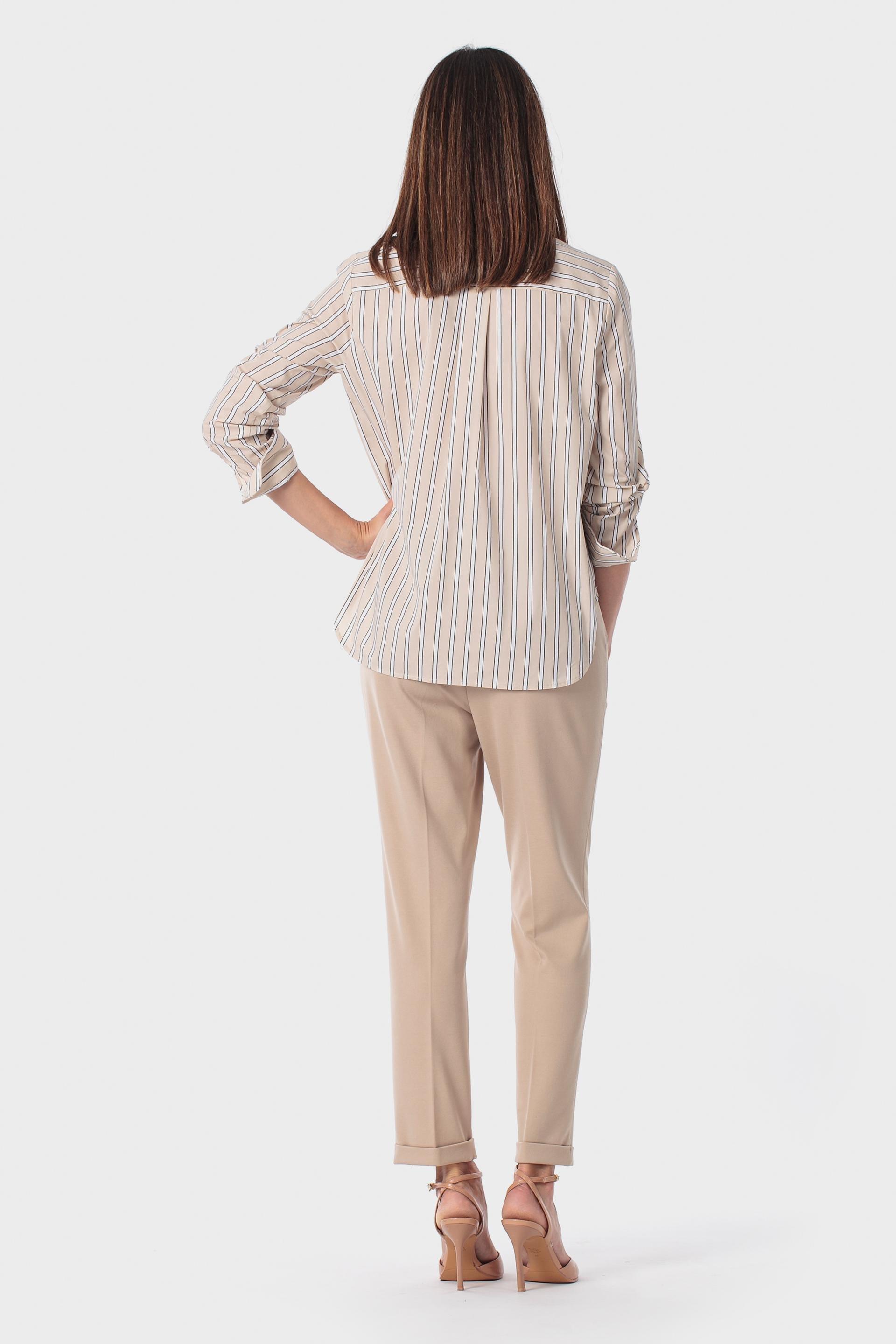 Beige Elastic Waist Trousers, 3701_126, medium