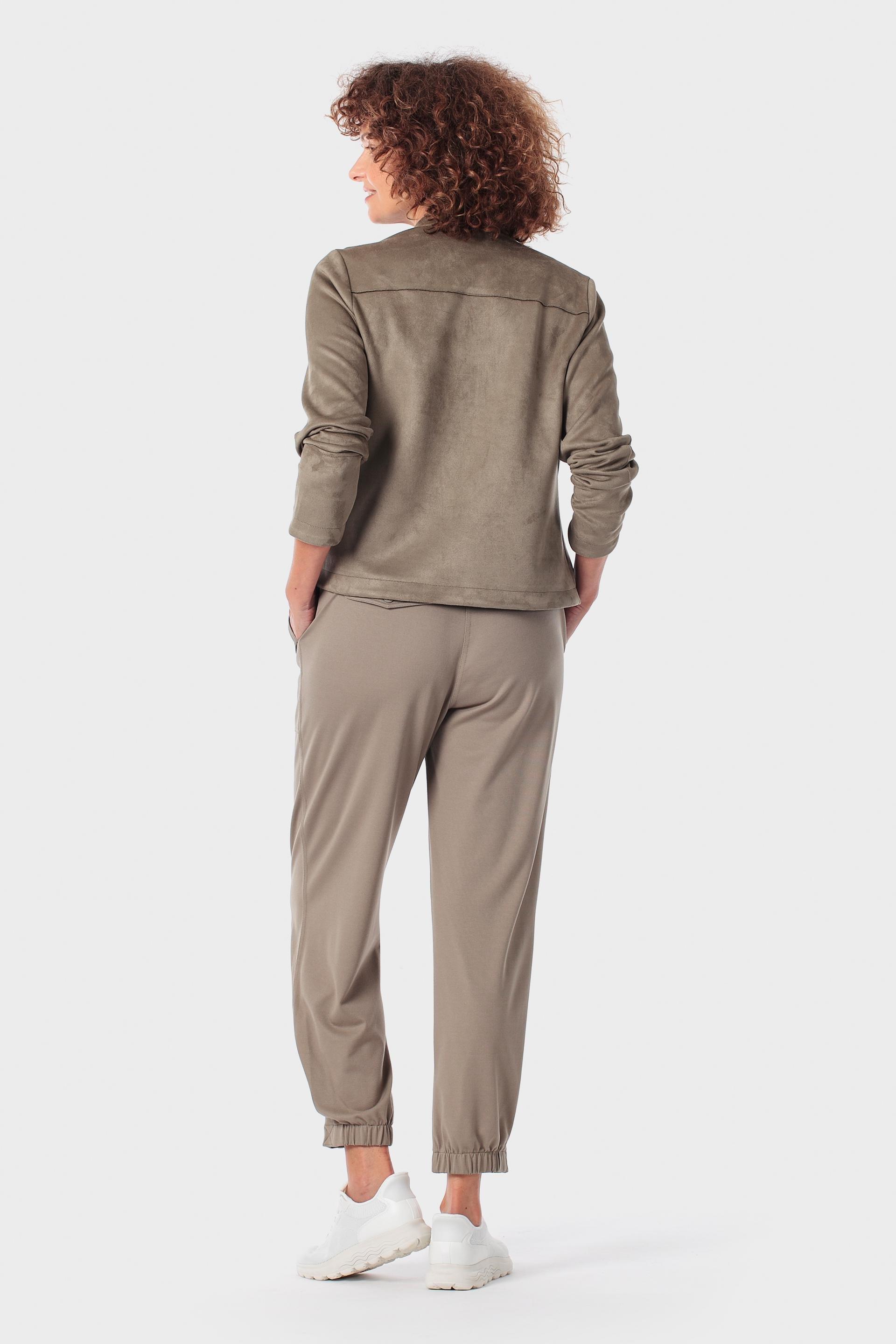 Khaki Elastic Hem Trousers, Green Khaki, large image number 1