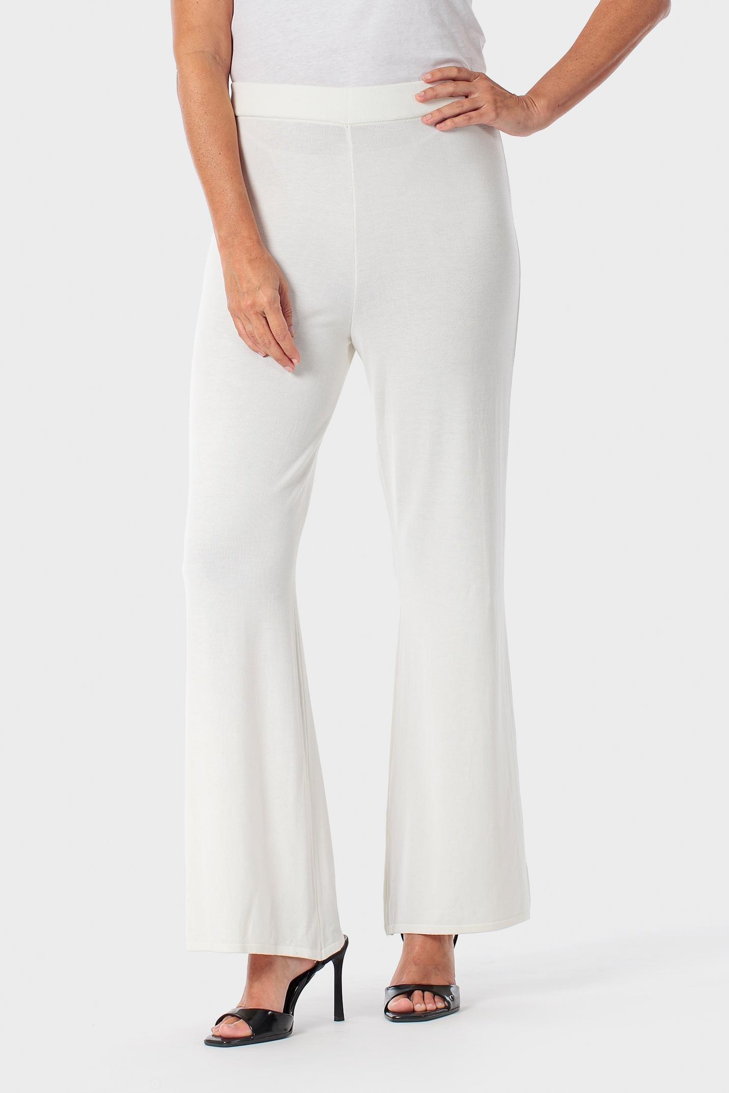 White Knitted Trousers, Beige Talc, large image number 2