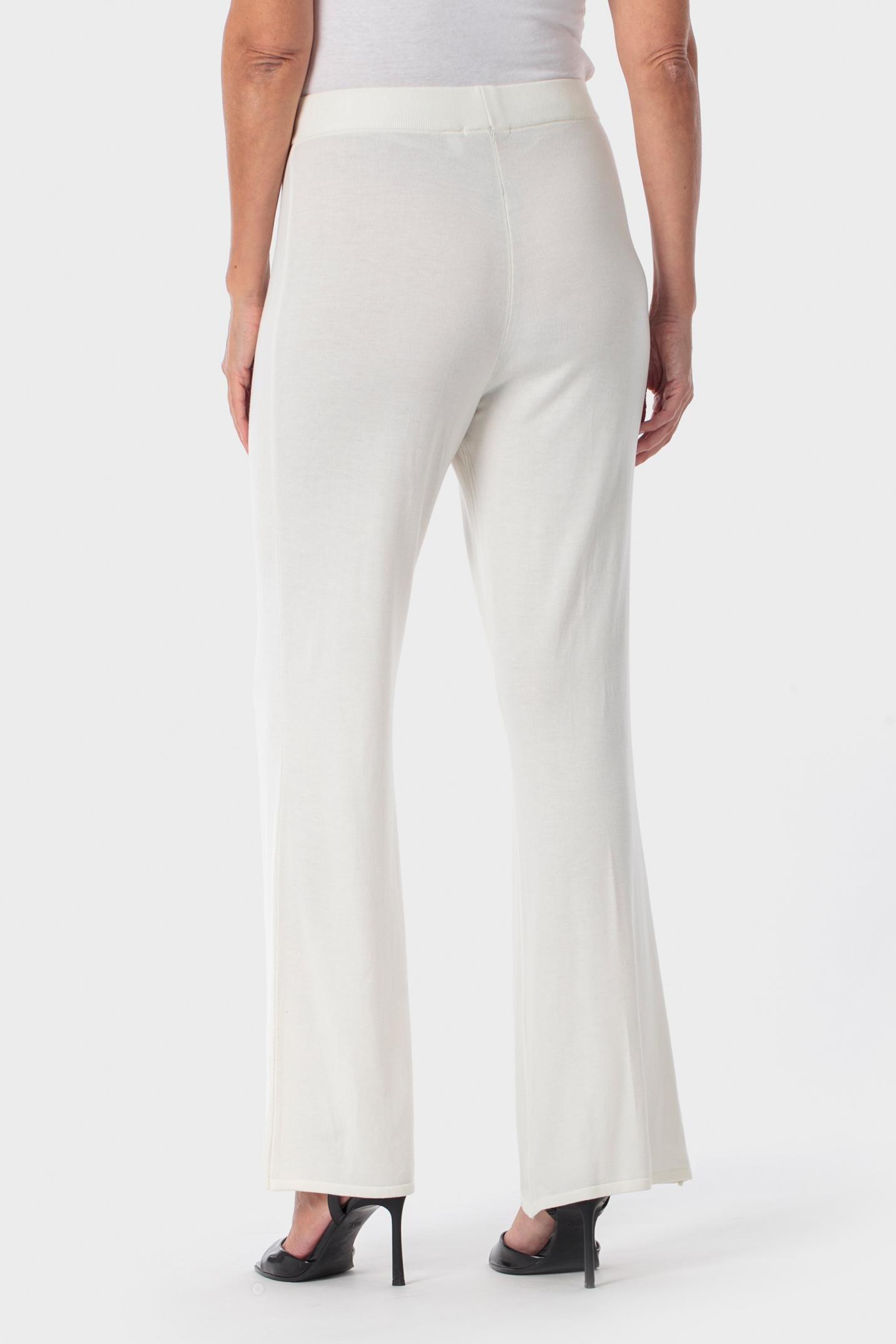 White Knitted Trousers, Beige Talc, large image number 3