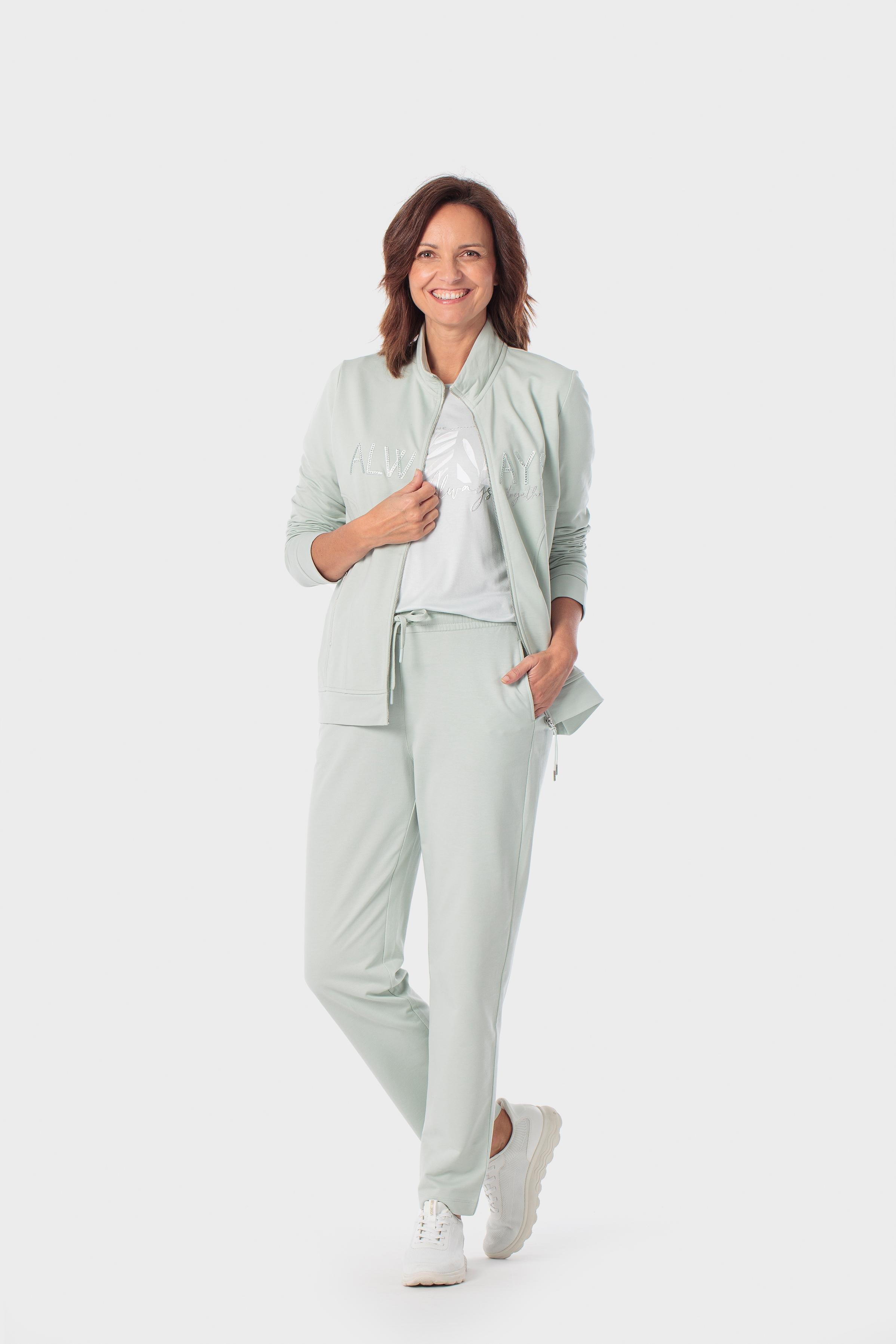 Cotton Drawstring Jogger Trousers, Green Aquamarine, large