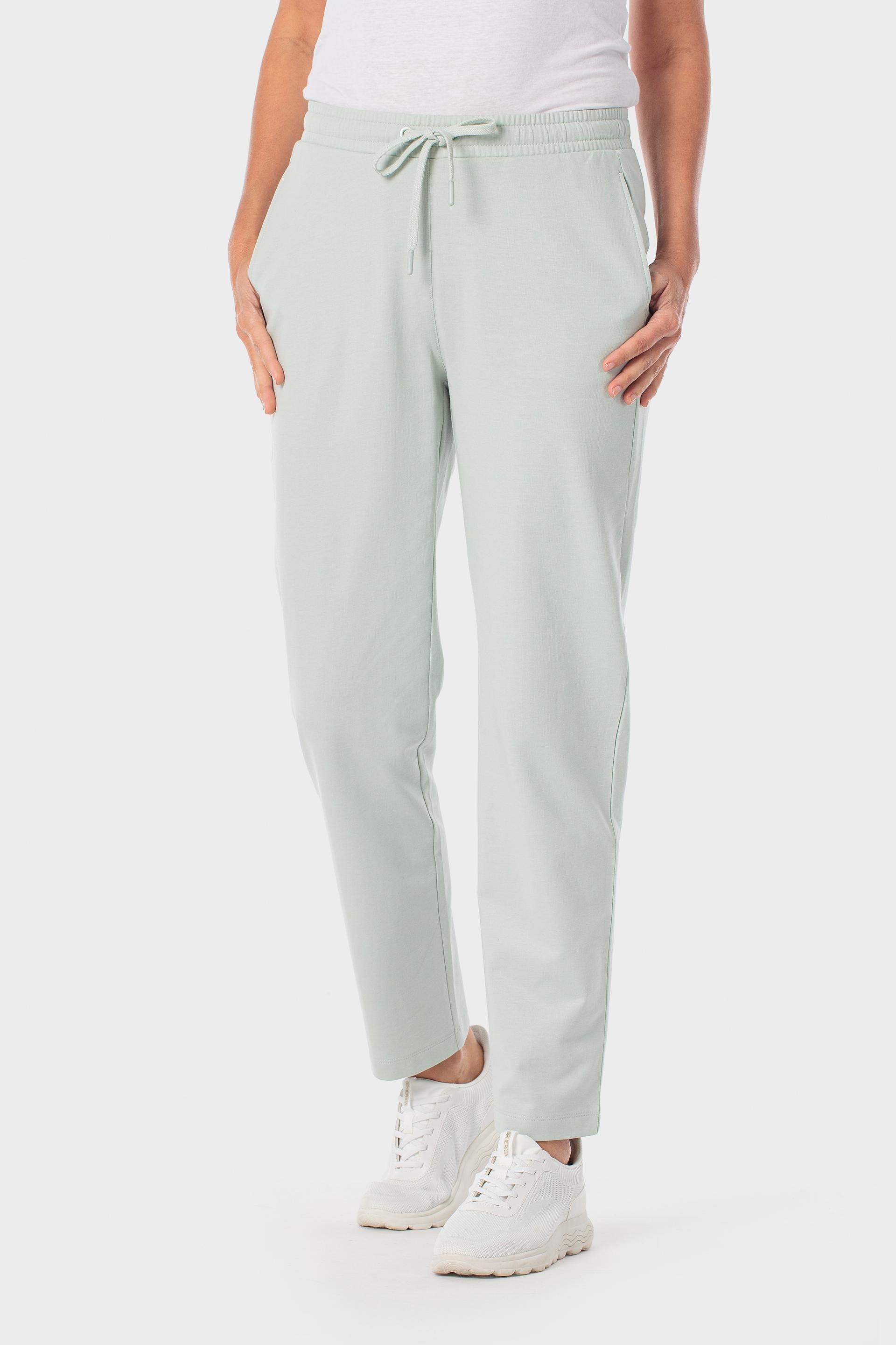 Cotton Drawstring Jogger Trousers, Green Aquamarine, large image number 2