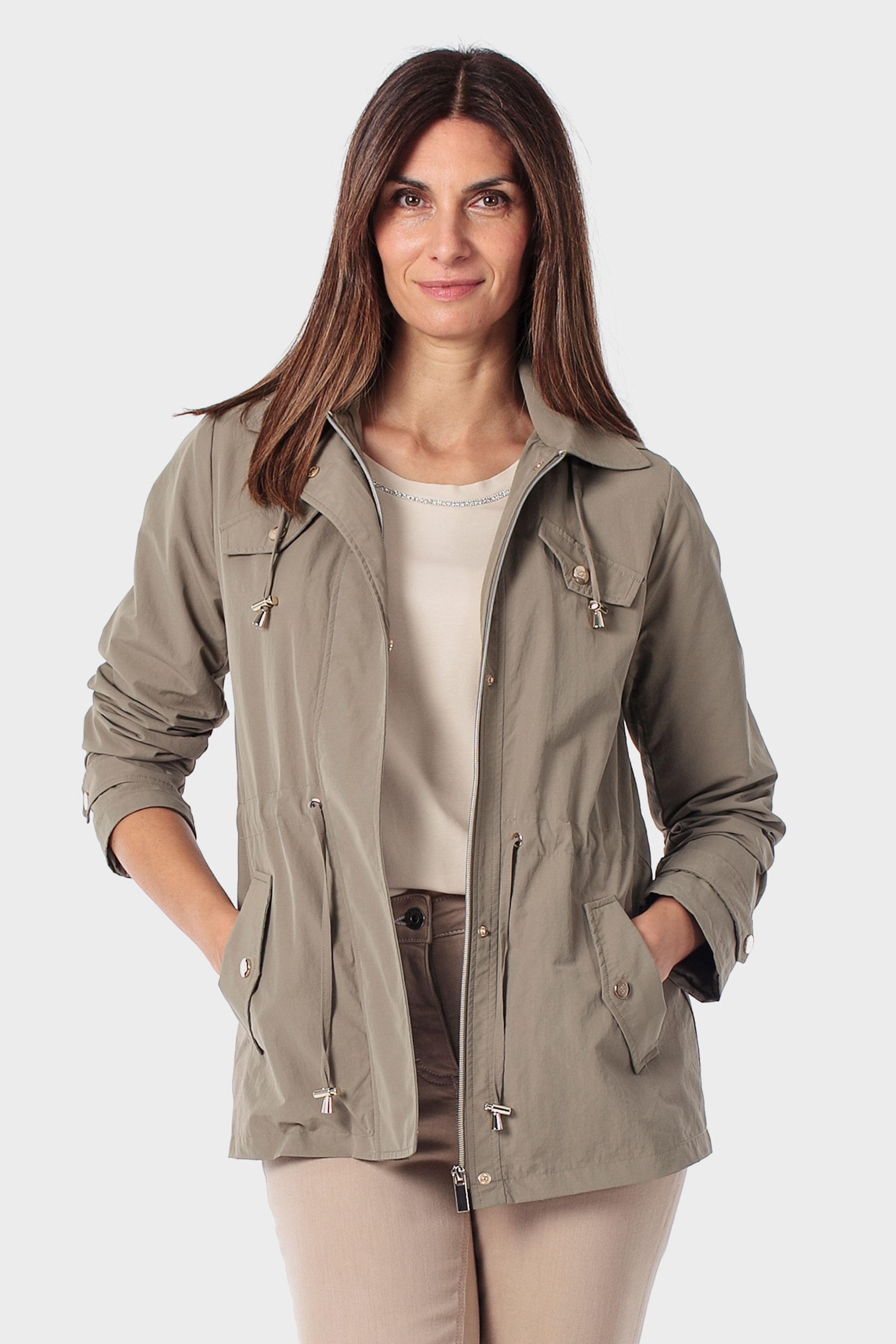 Khaki Parka With Hood, Green Khaki, medium