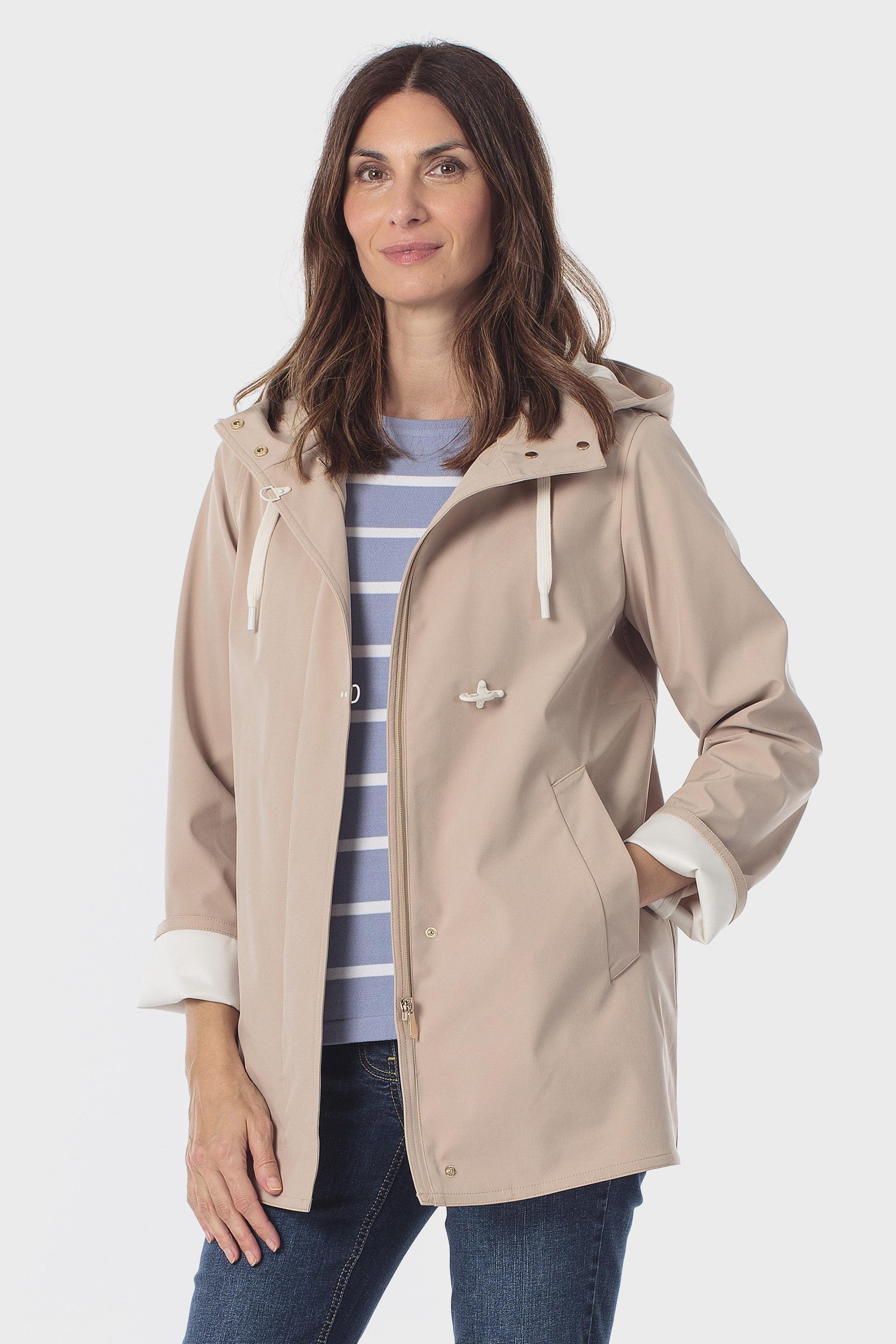 Beige Hooded Parka, 3701_126, large image number 0