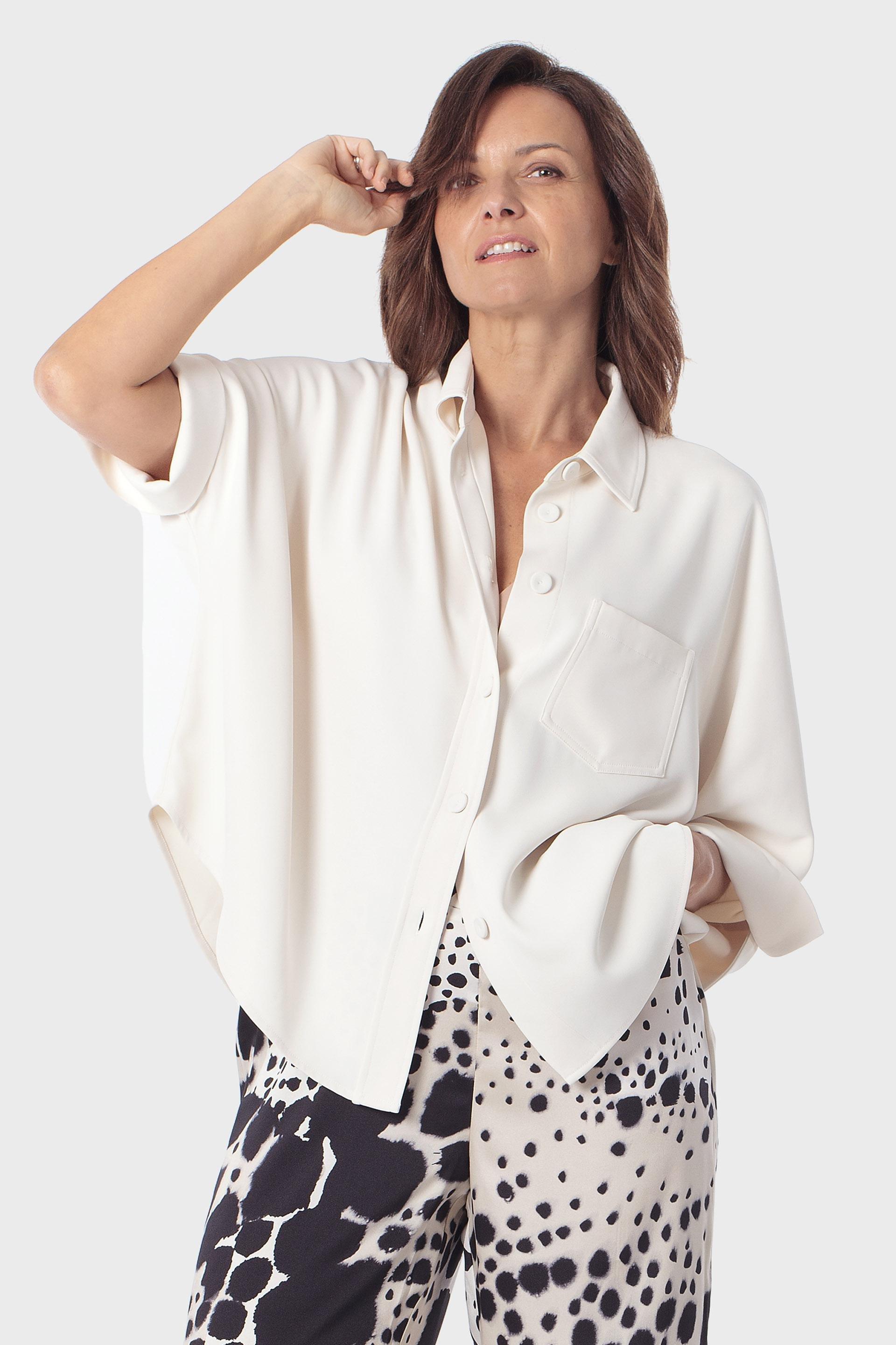 Beige Casual Overshirt, White Off White, large image number 0