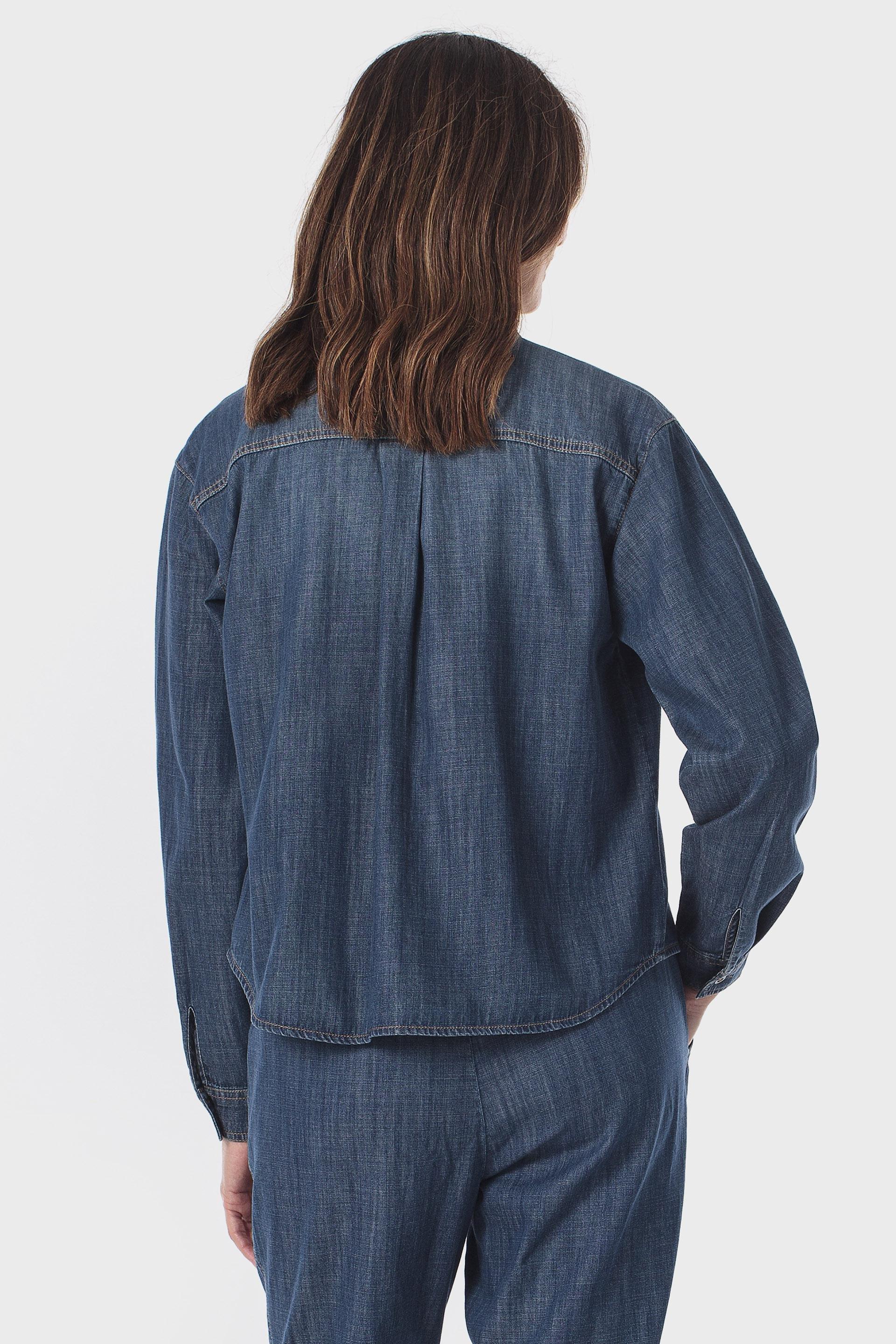 Navy Chambray Overshirt, 3701_106, large image number 2