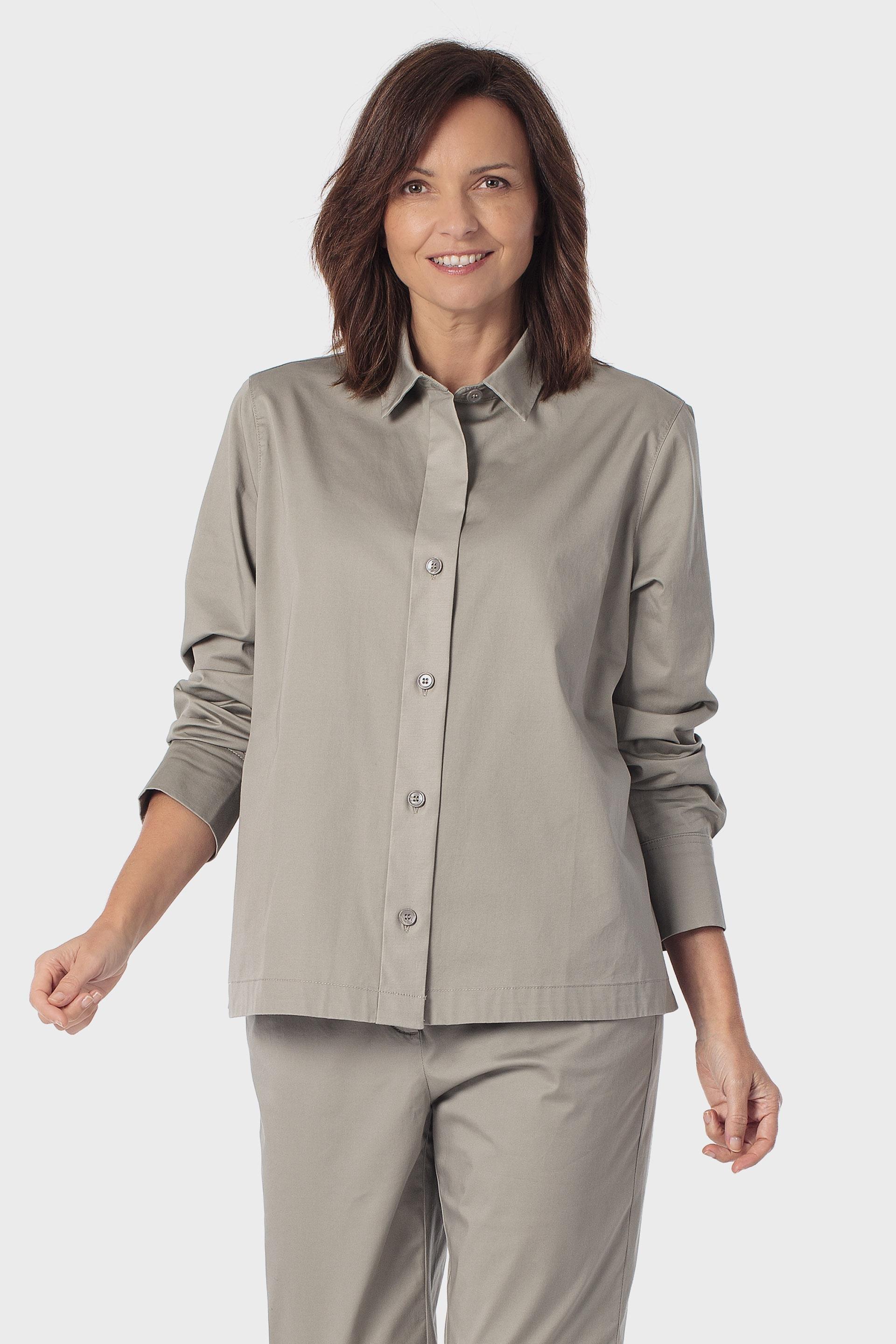Button-Cuff Cotton Overshirt Green, Green Sage, medium