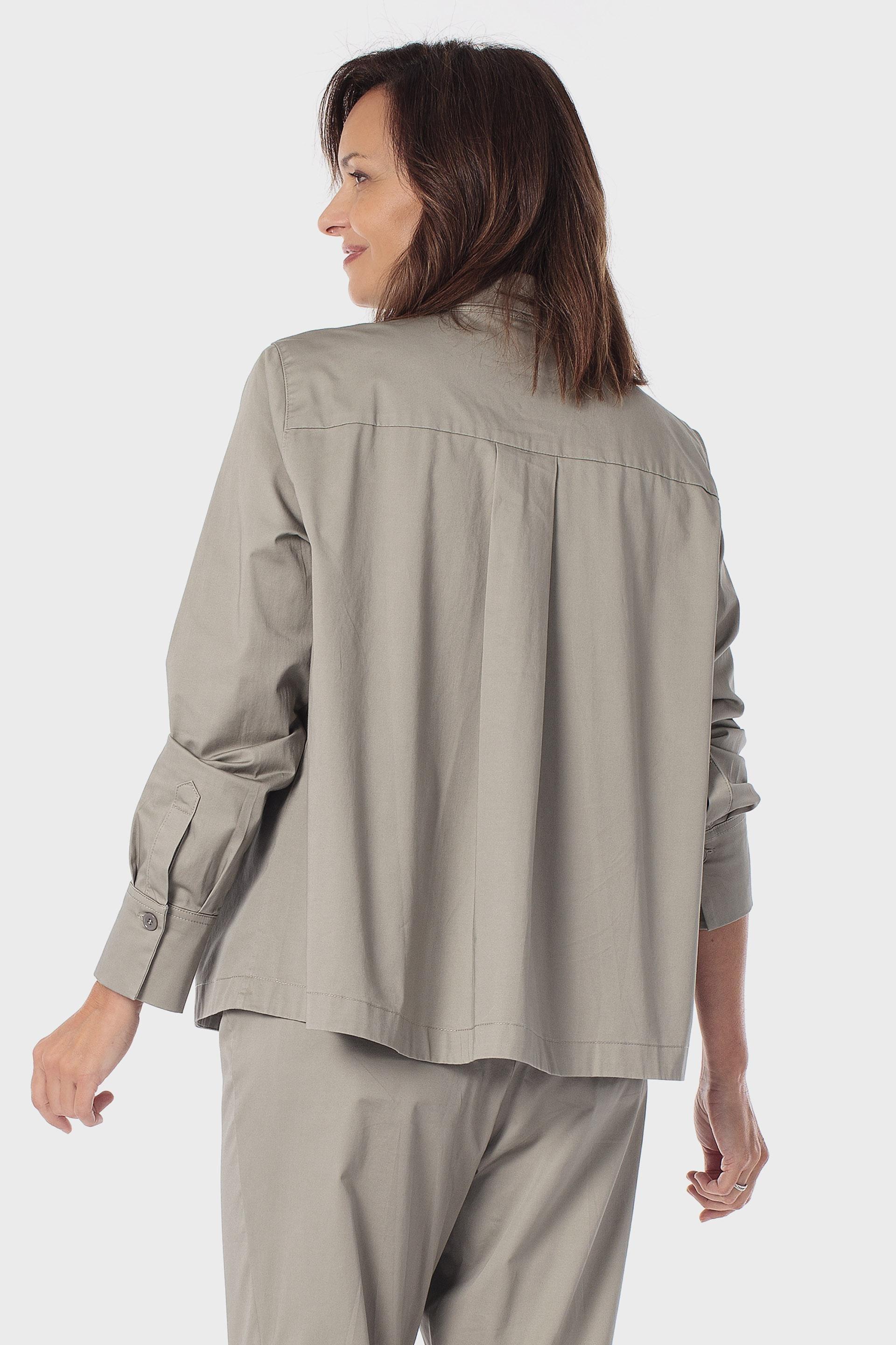 Button-Cuff Cotton Overshirt, Green Sage, medium