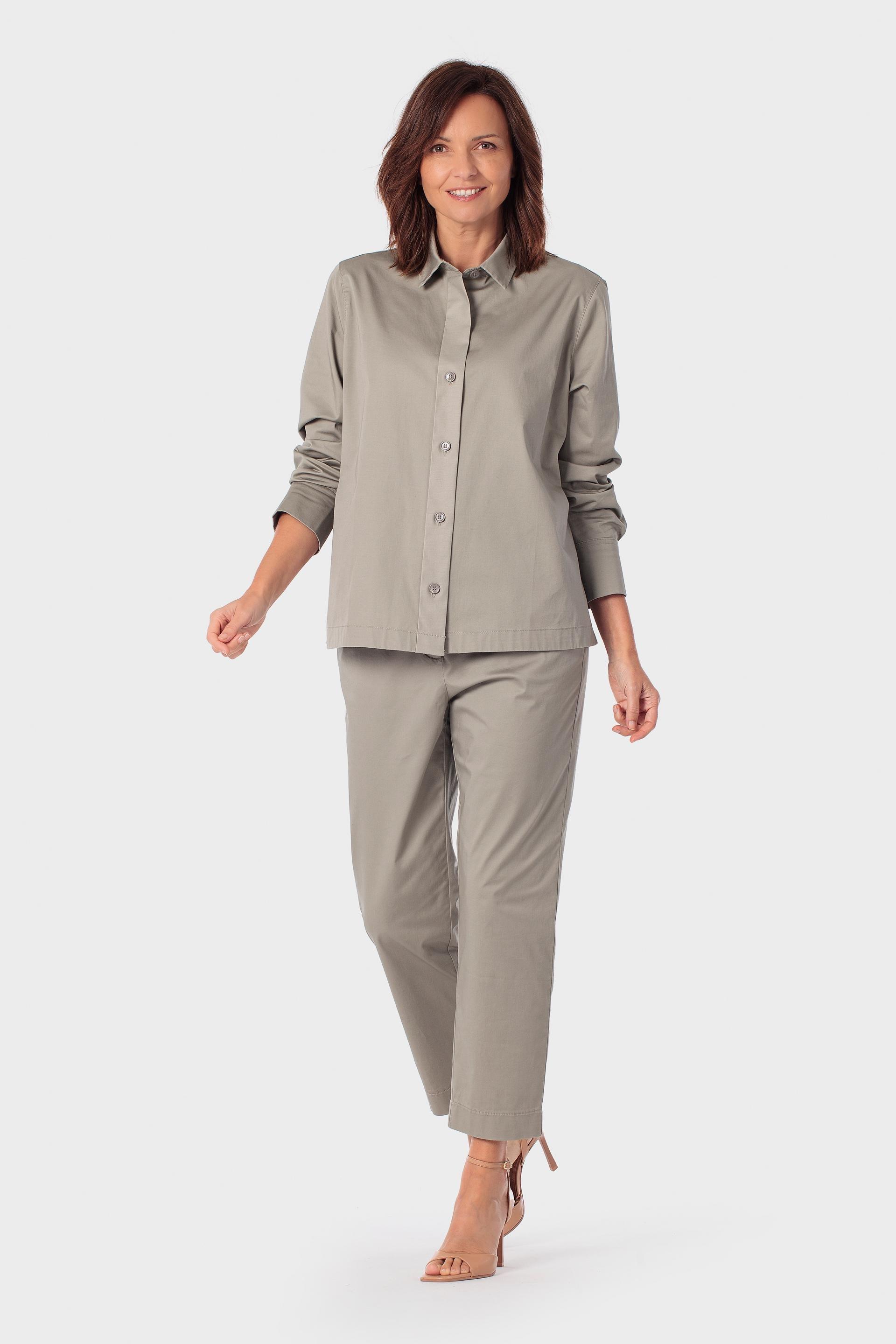 Button-Cuff Cotton Overshirt, Green Sage, medium