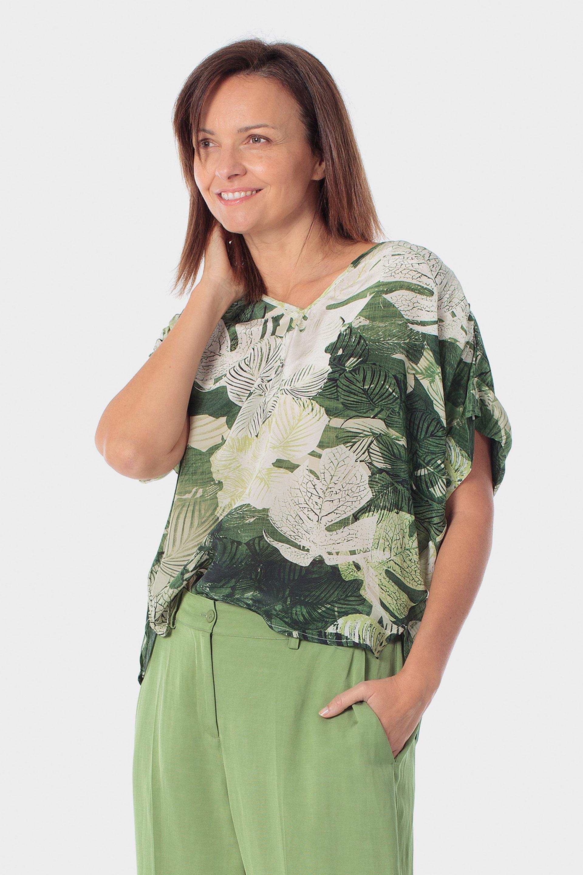 Green Printed Top, Green Forest, large image number 0