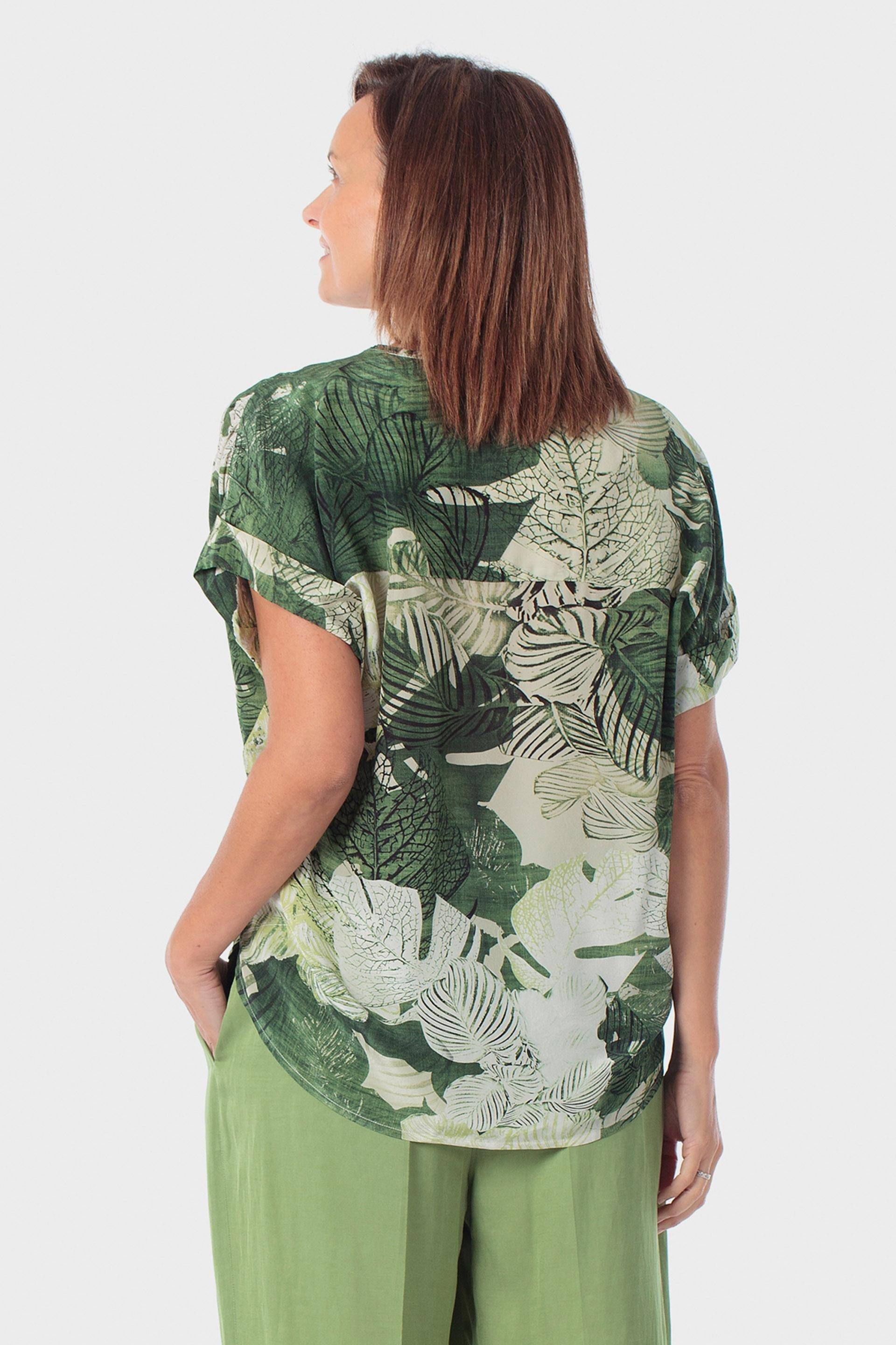Green Printed Top, Green Forest, large image number 2