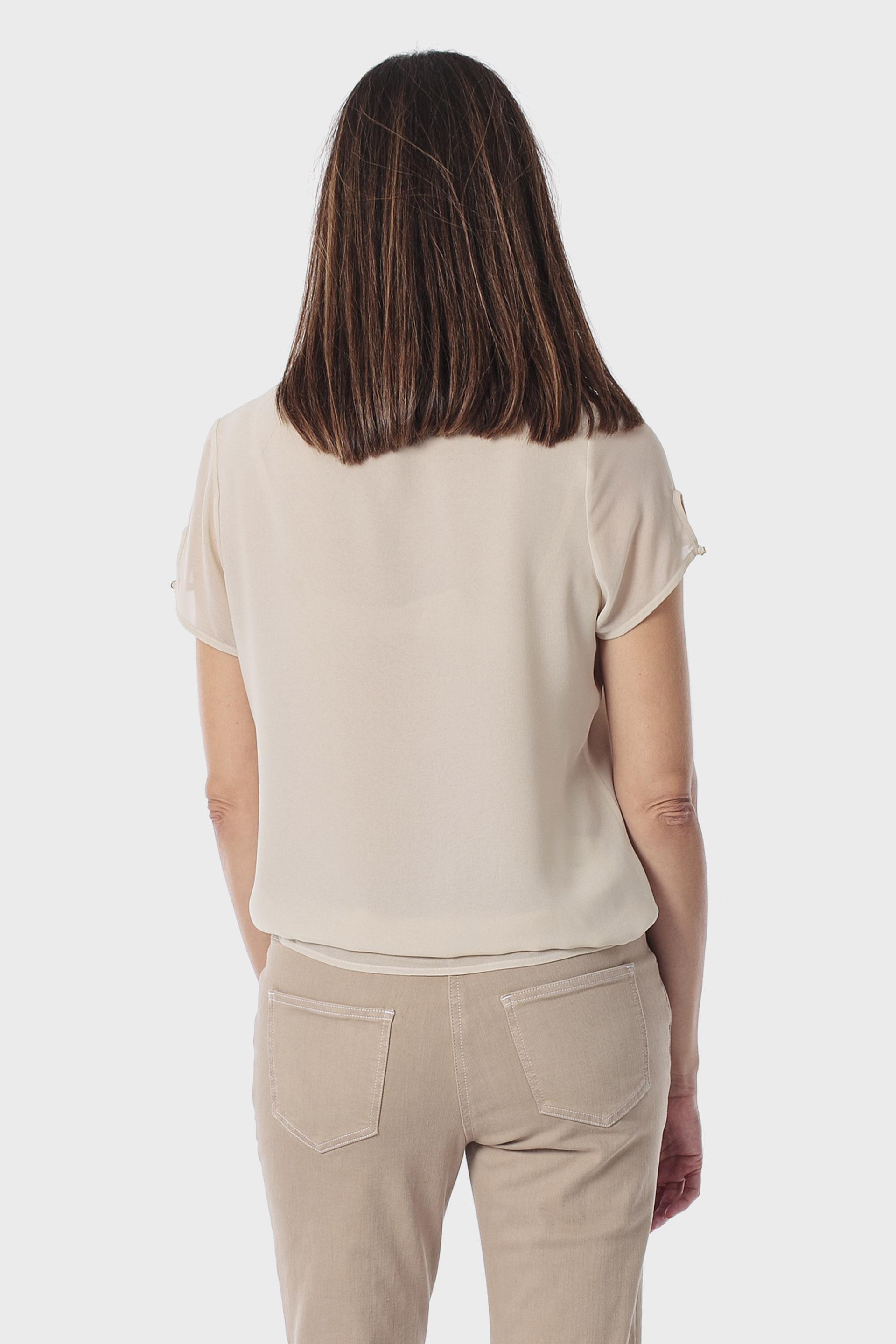 Beige Round Neck Top, Beige, medium