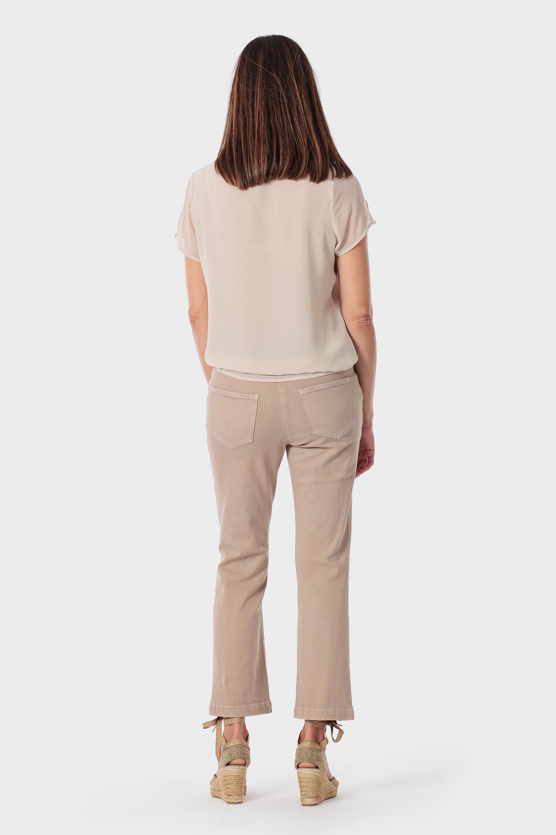 توب بيج بياقة دائرية, Beige, large image number 3