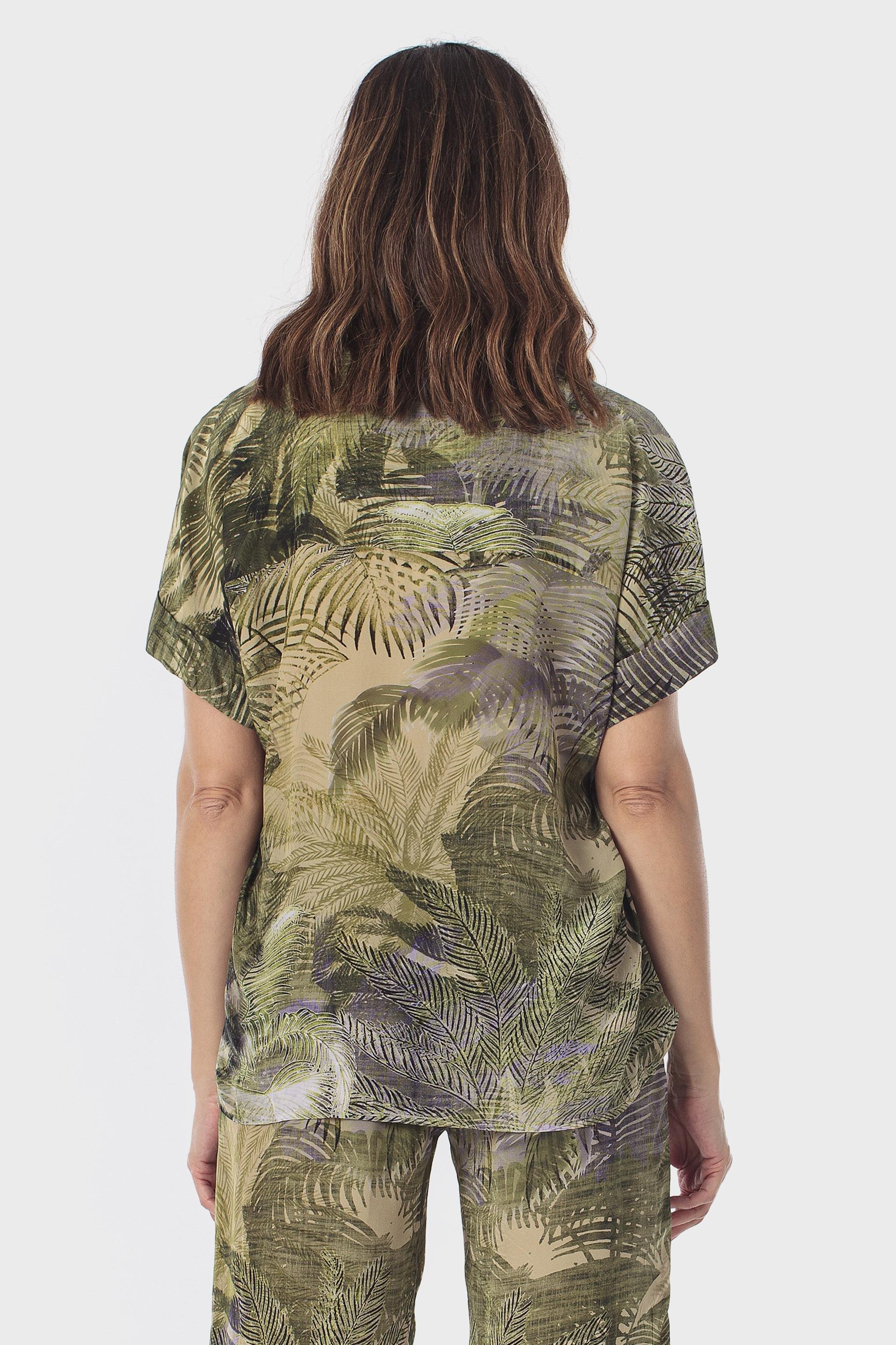 Khaki Printed Top, 3701_155, large image number 2