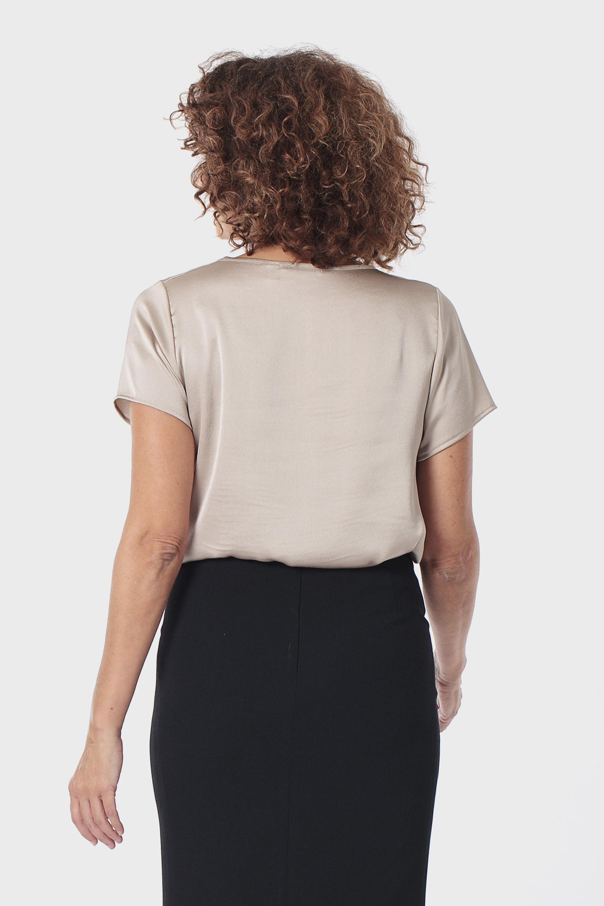 Beige Round Neck Blouse, 3701_129, medium