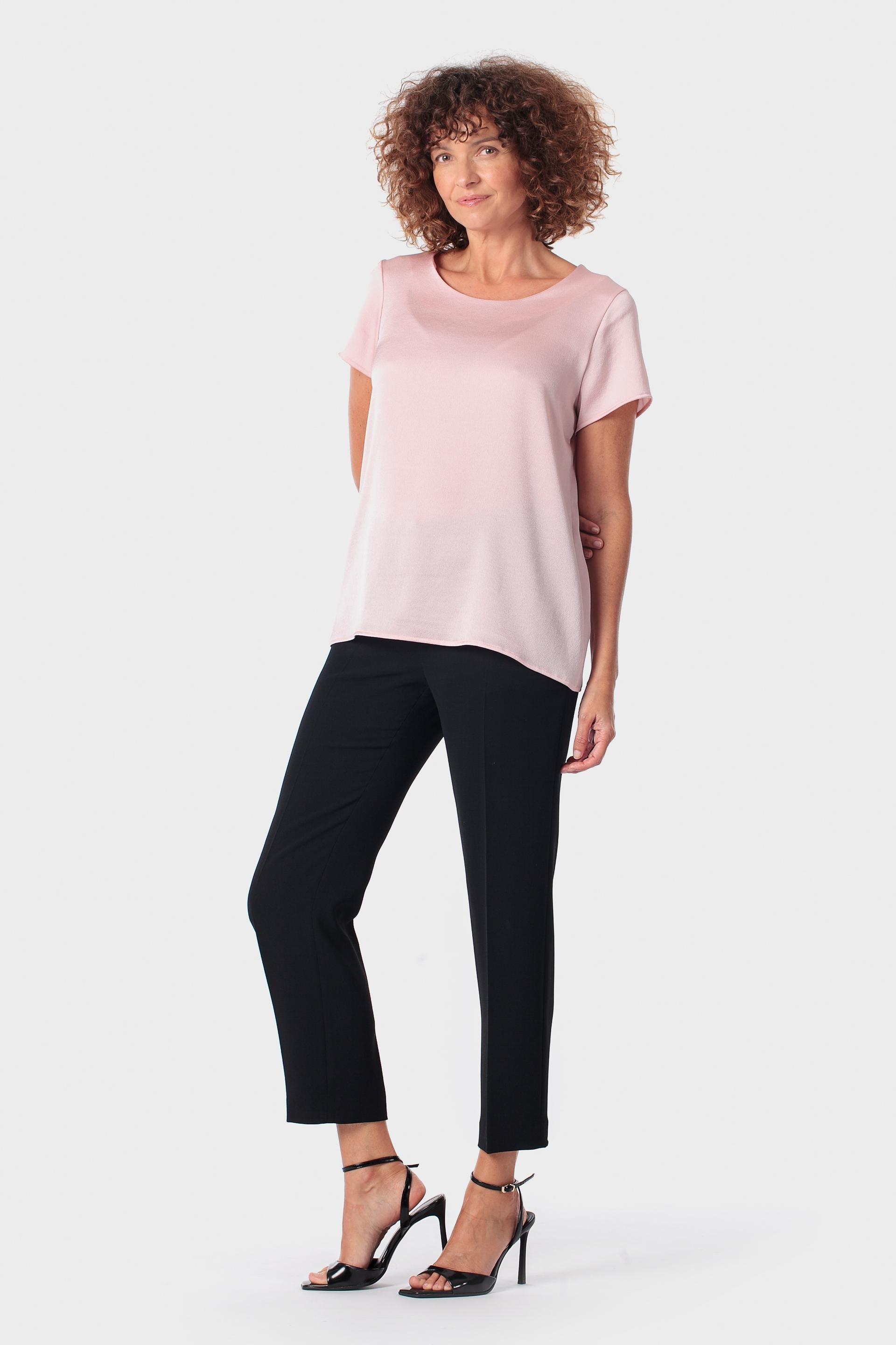 Pink Round Neck Blouse, Pink Petal, medium