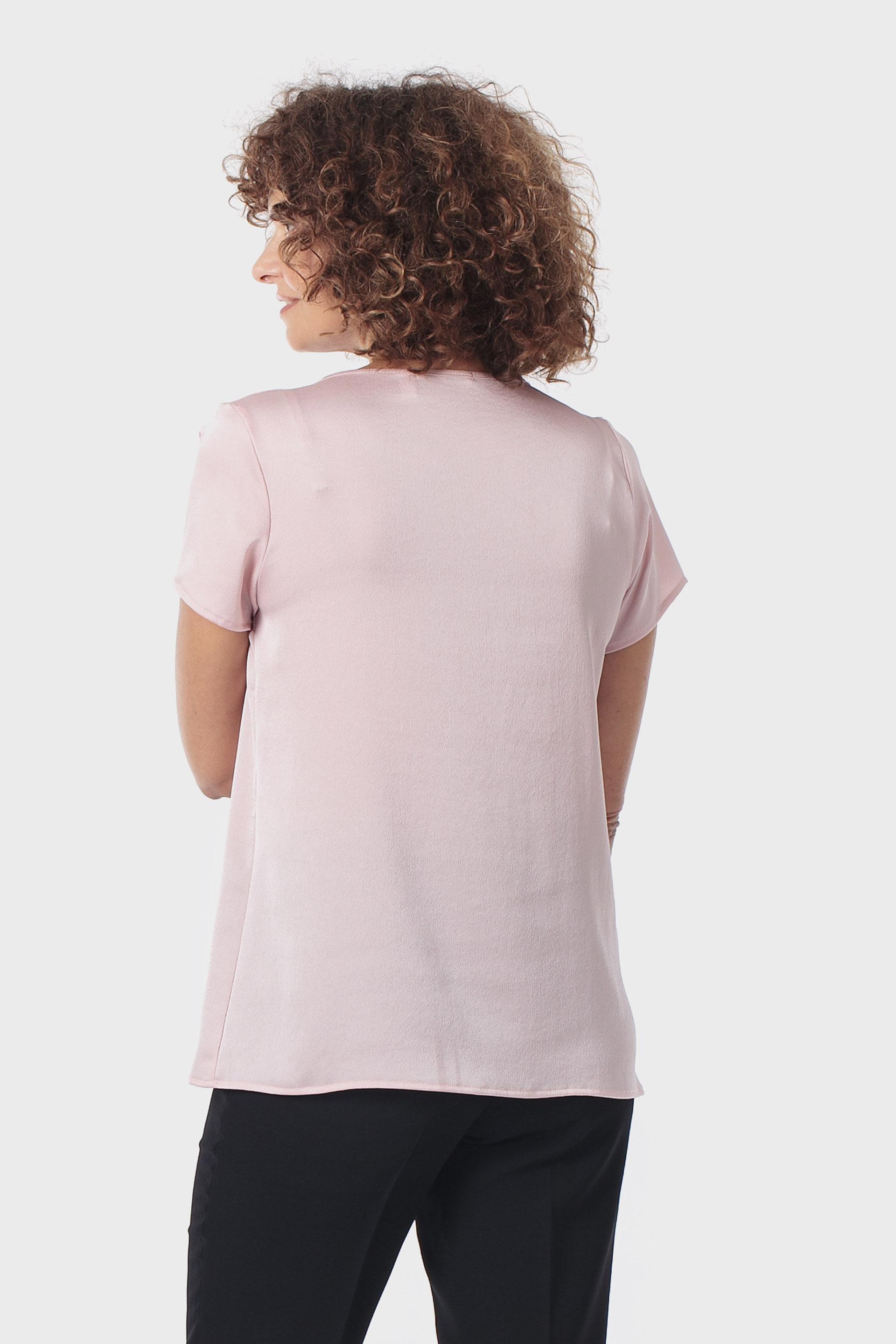 Pink Round Neck Blouse, 3701_269, large image number 2