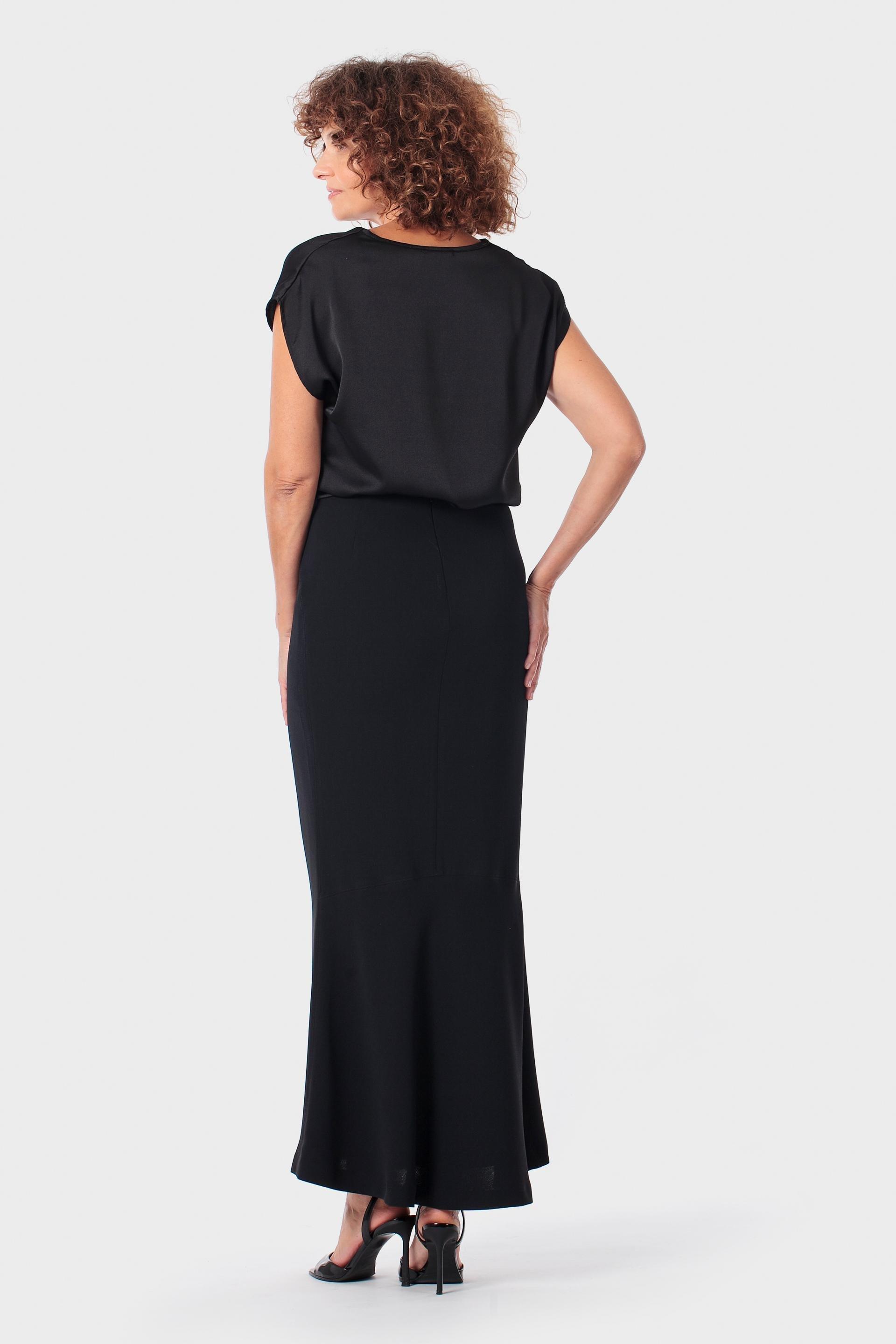 Black V-Neck Blouse, 3701_120, large image number 3