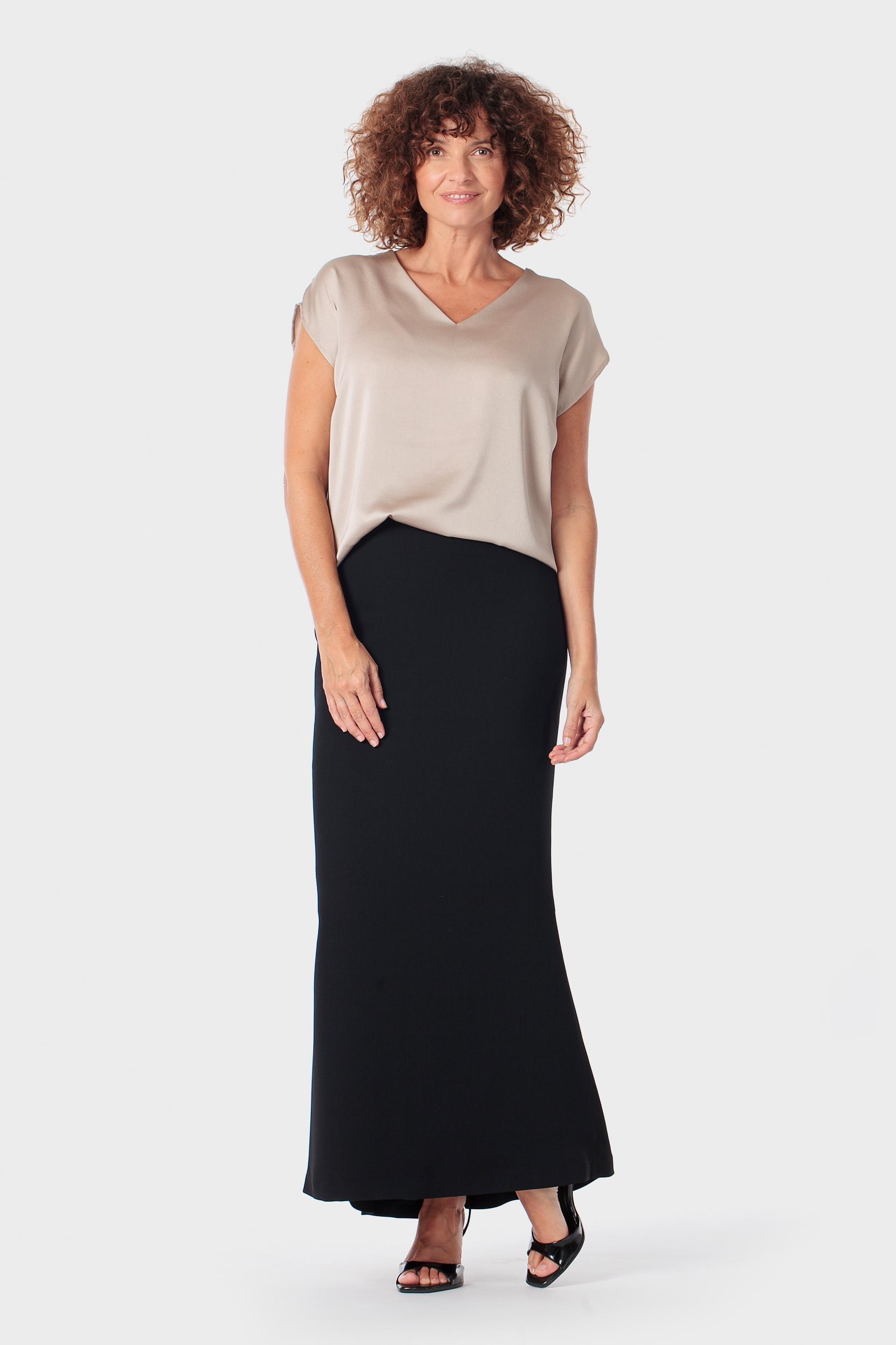 Beige V-Neck Blouse, 3701_129, medium