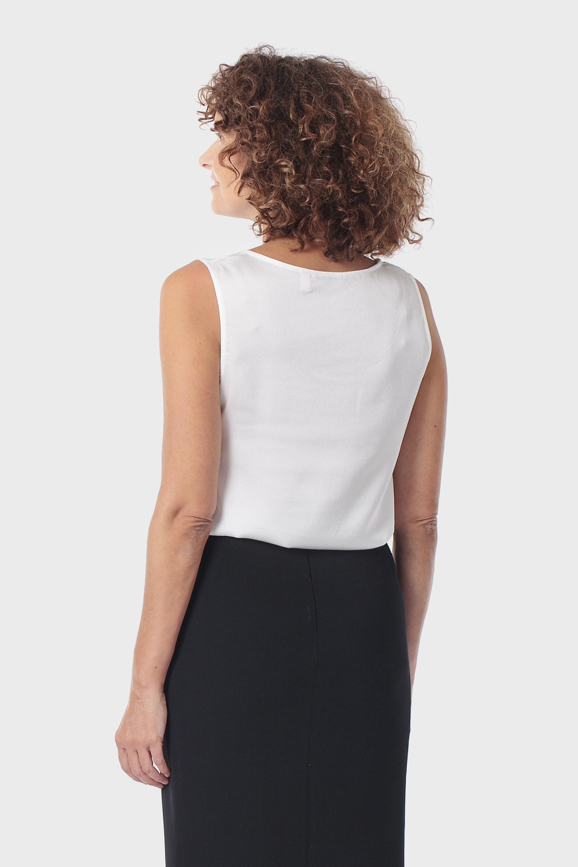 White Sleeveless Top, Beige Talc, large image number 2