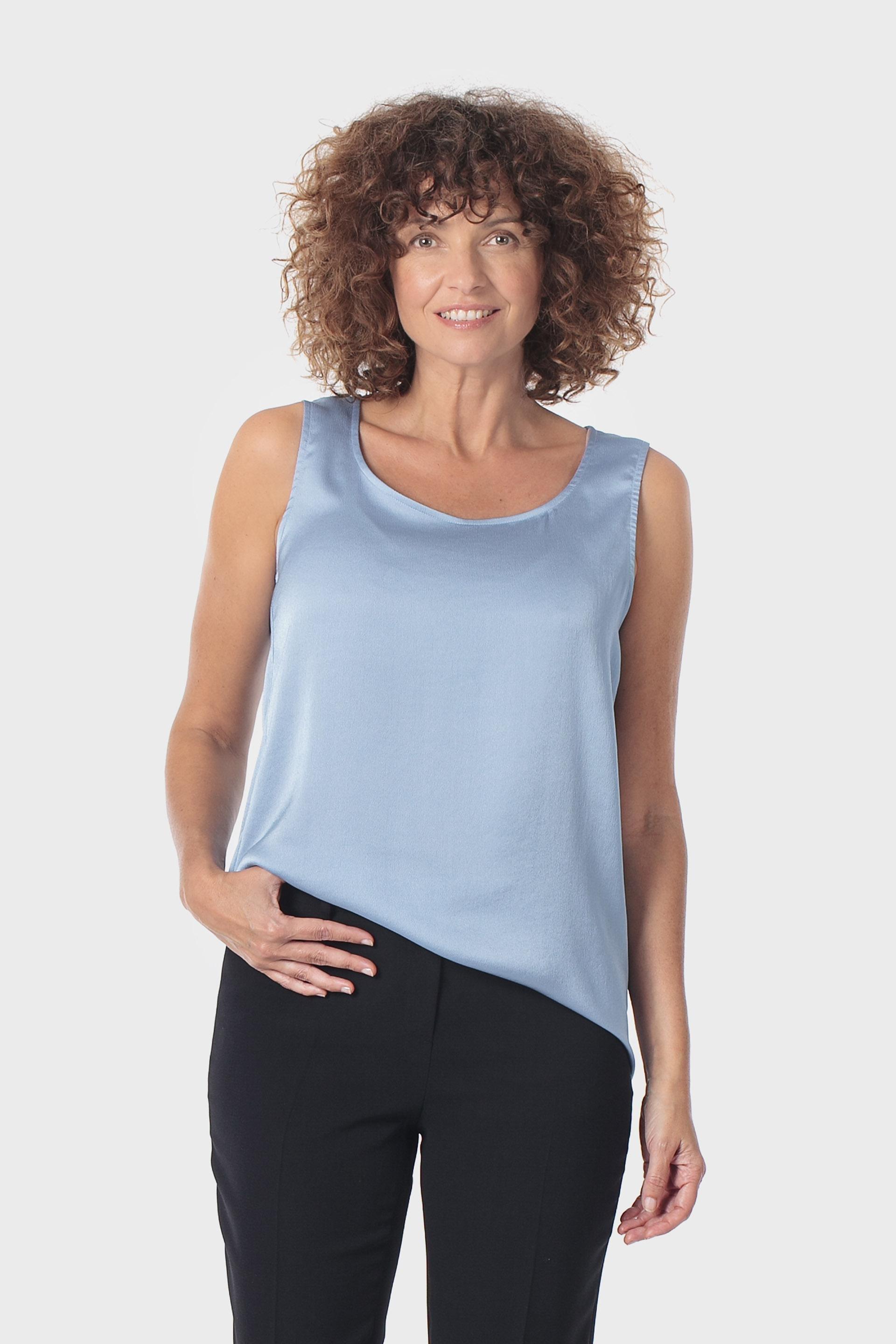 Blue Sleeveless Top, Blue Porcelain, large image number 0
