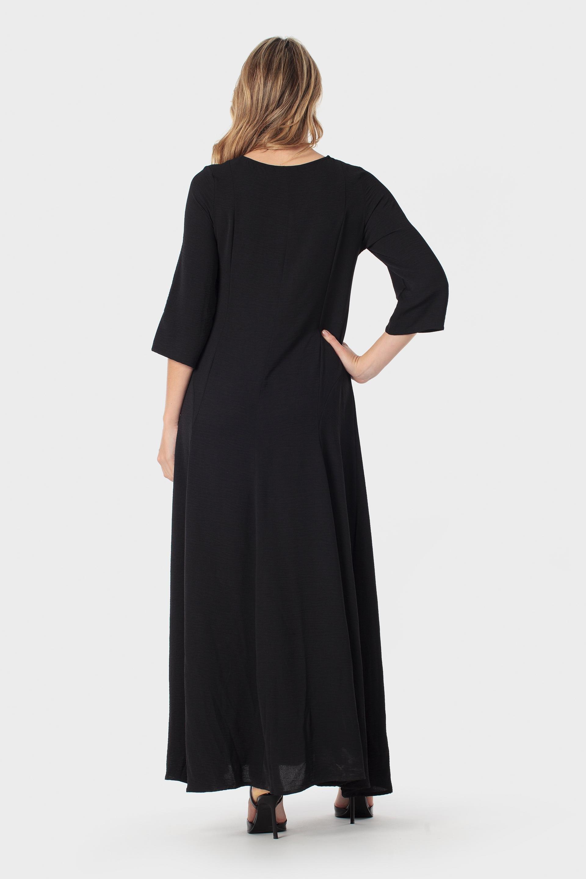 Black Flowy Dress, Black, large image number 1