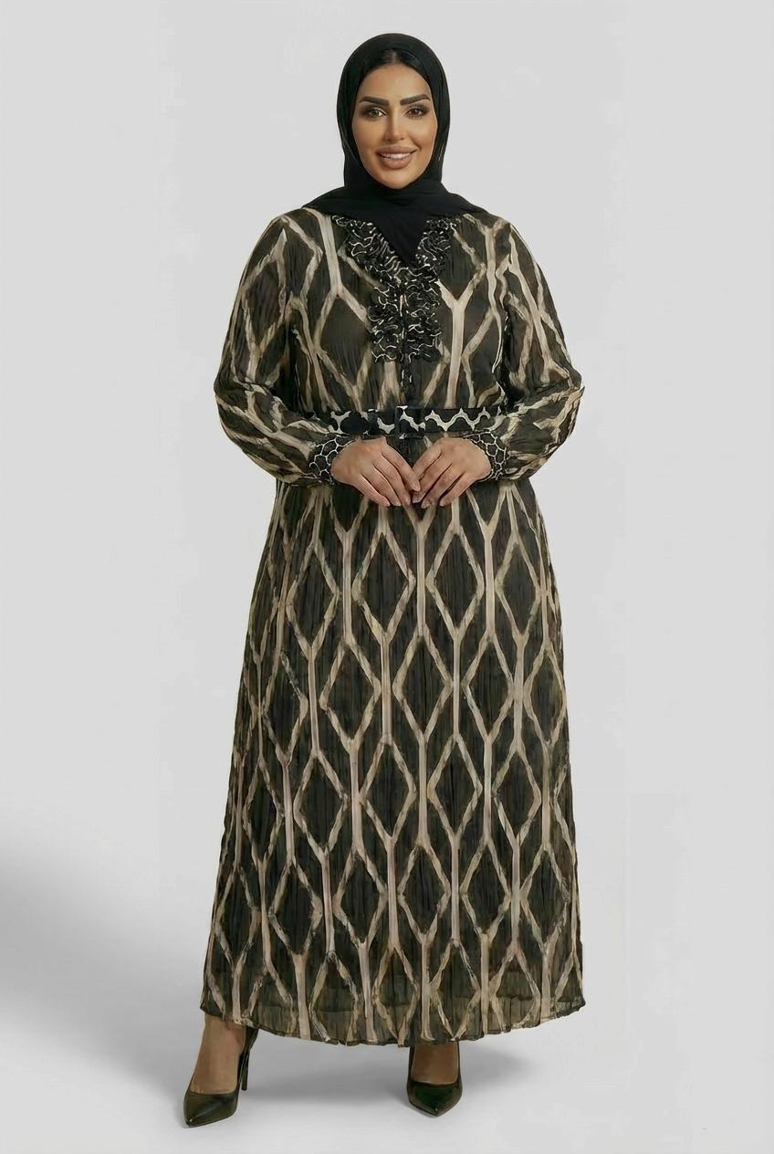 فستان مطبع أسو, Black, medium