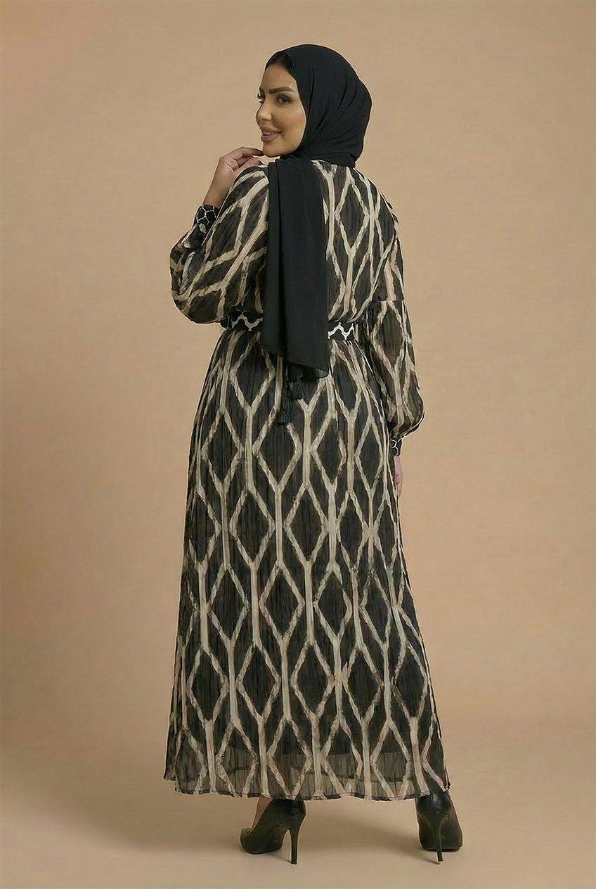 Black Printed Dress, 3701_120, medium