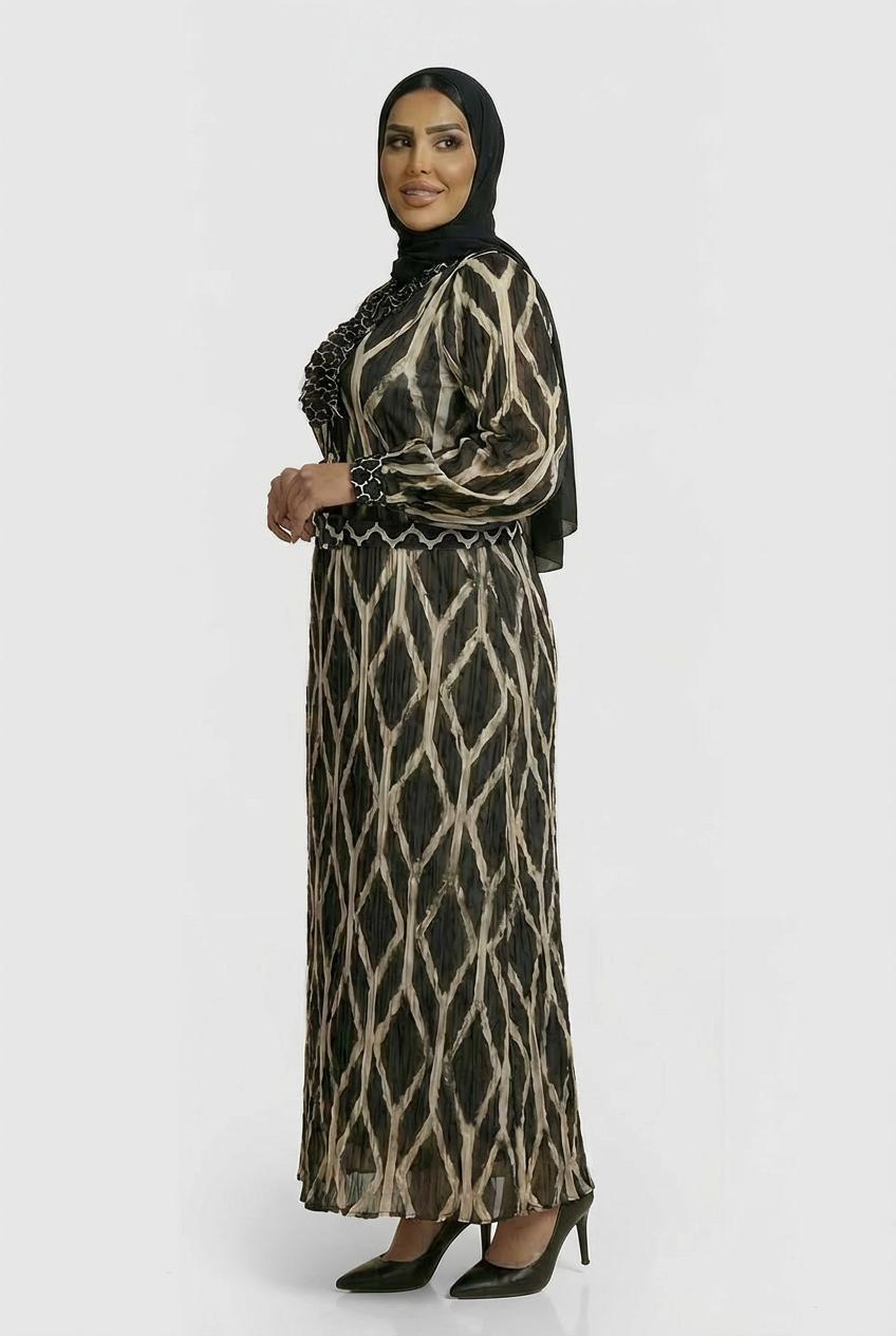 فستان مطبع أسو, Black, medium