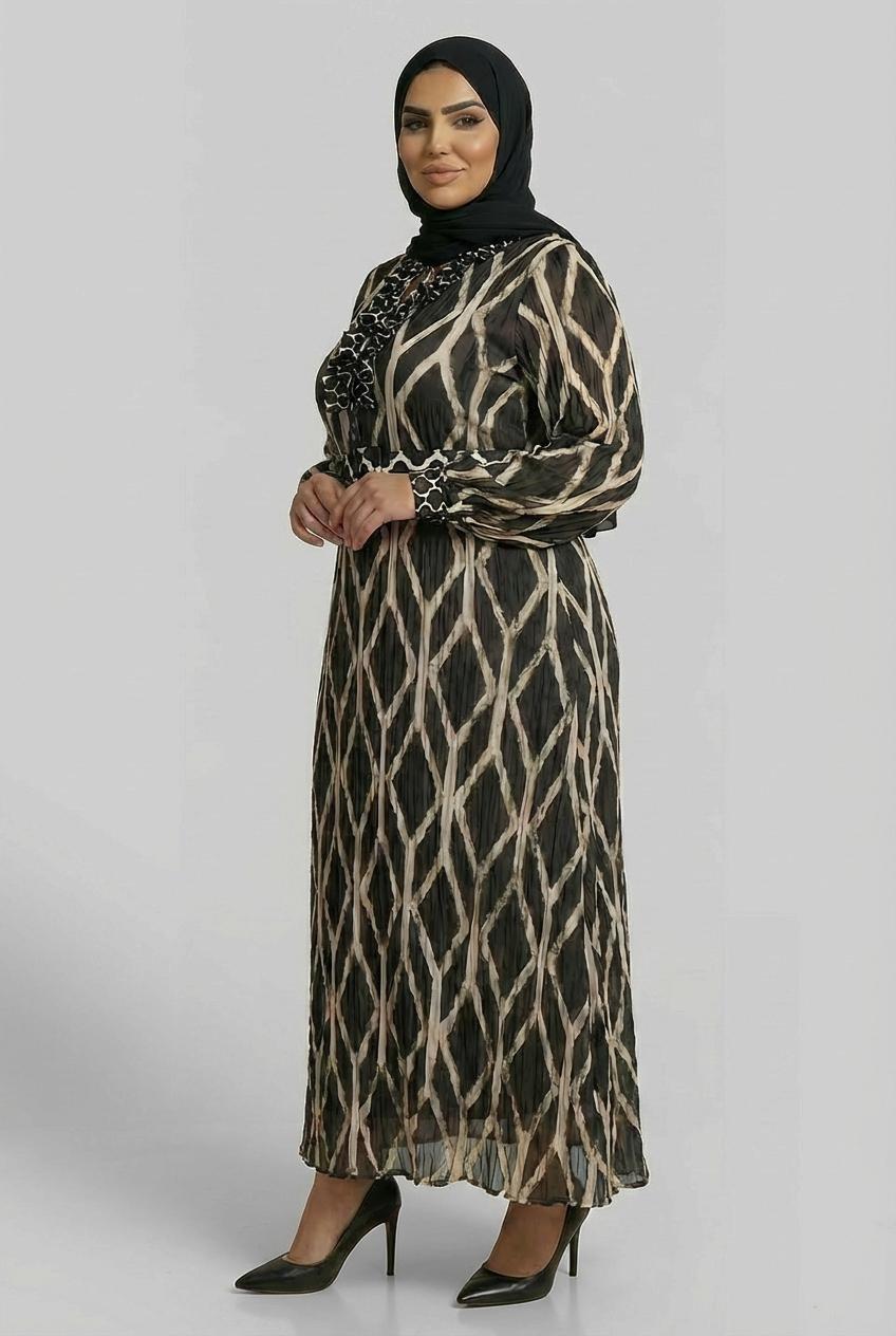 Black Printed Dress, 3701_120, large image number 4