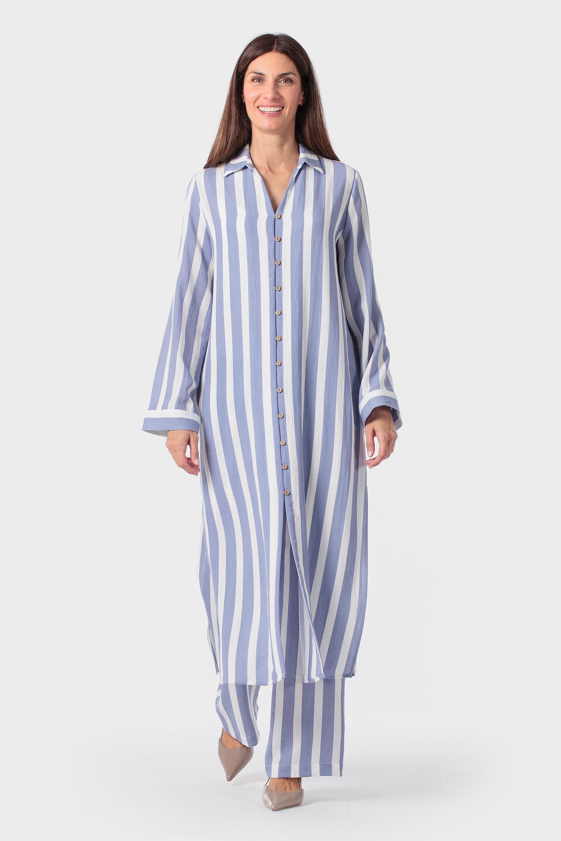 Blue Striped Dress, 3701_399, large image number 1